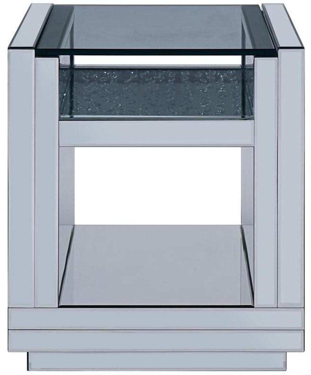 Acme Furniture Nysa End Table in Mirrored & Faux Crystals 81472 - Joseph's Furniture (East Orange, NJ)