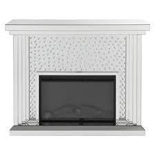 Acme Furniture Nysa Fireplace in Mirrored & Faux Crystals 90204 - Joseph's Furniture (East Orange, NJ)