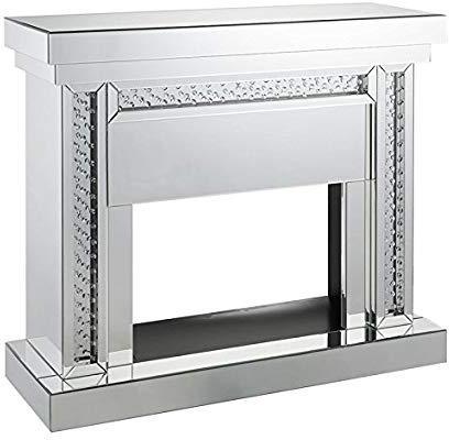Acme Furniture Nysa Fireplace in Mirrored & Faux Crystals 90272 - Joseph's Furniture (East Orange, NJ)