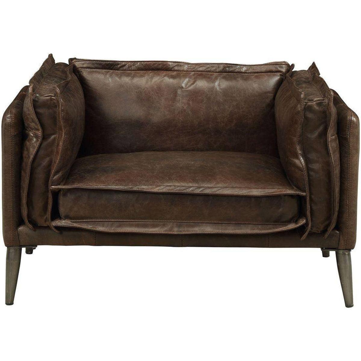 Acme Furniture Porchester Chair in Distress Chocolate 52482 - Joseph's Furniture (East Orange, NJ)
