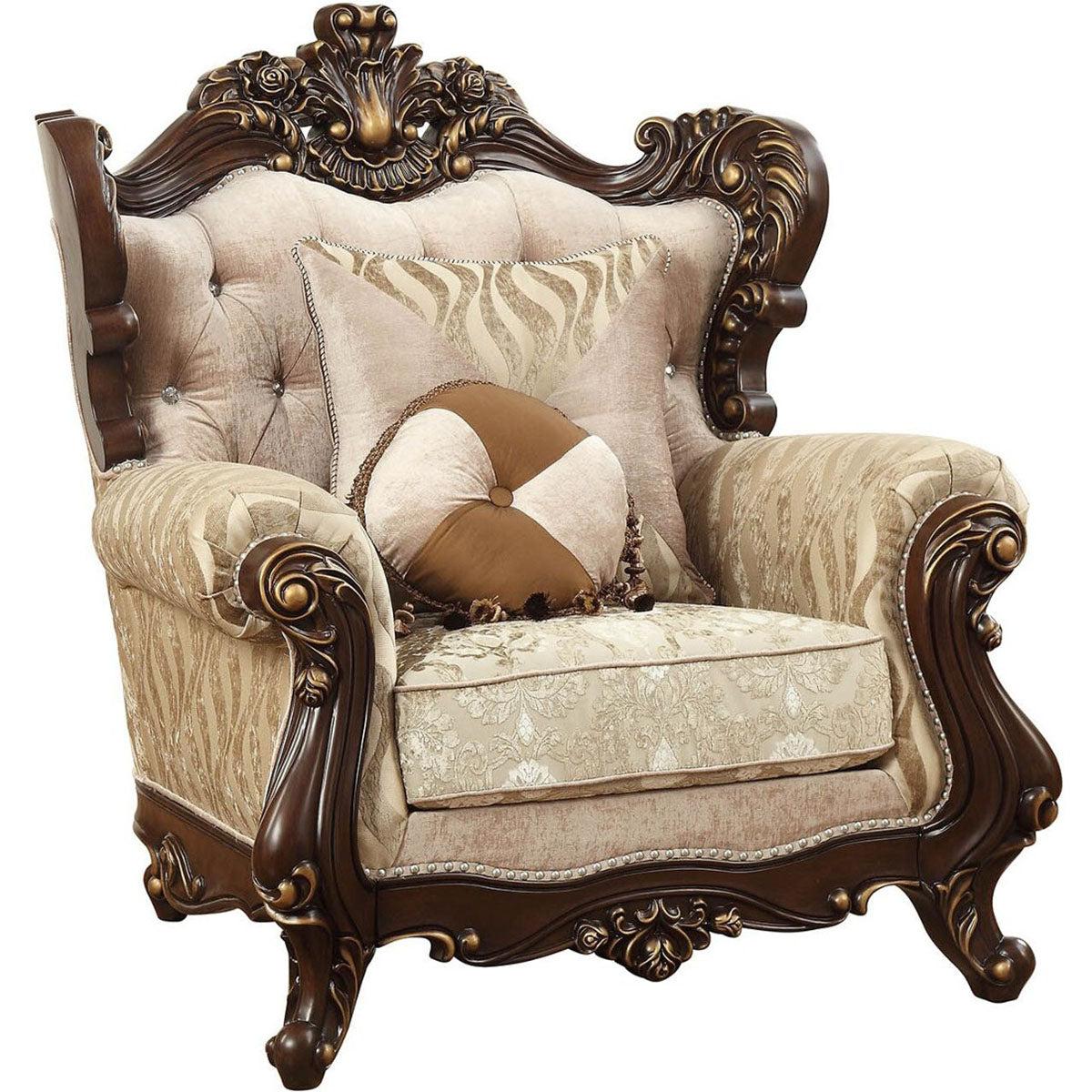 Acme Furniture Shalisa Chair with 2 Pillows in Walnut 51052 - Joseph's Furniture (East Orange, NJ)