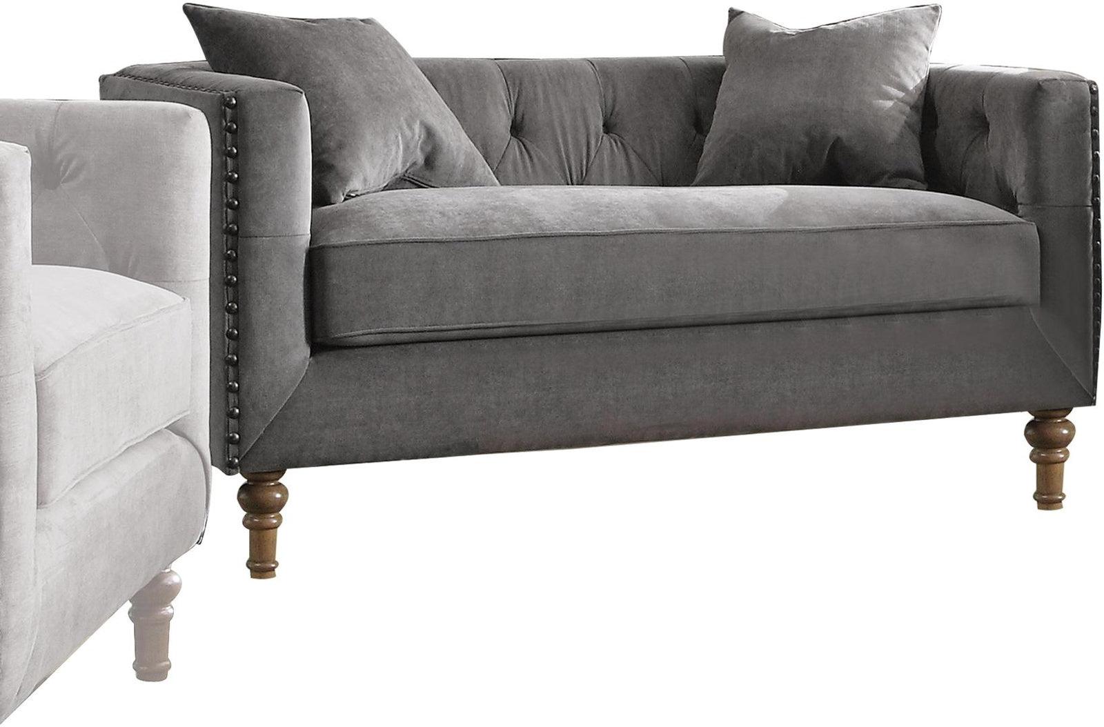 Acme Furniture Sidonia Loveseat in Gray Velvet 53581 - Joseph's Furniture (East Orange, NJ)
