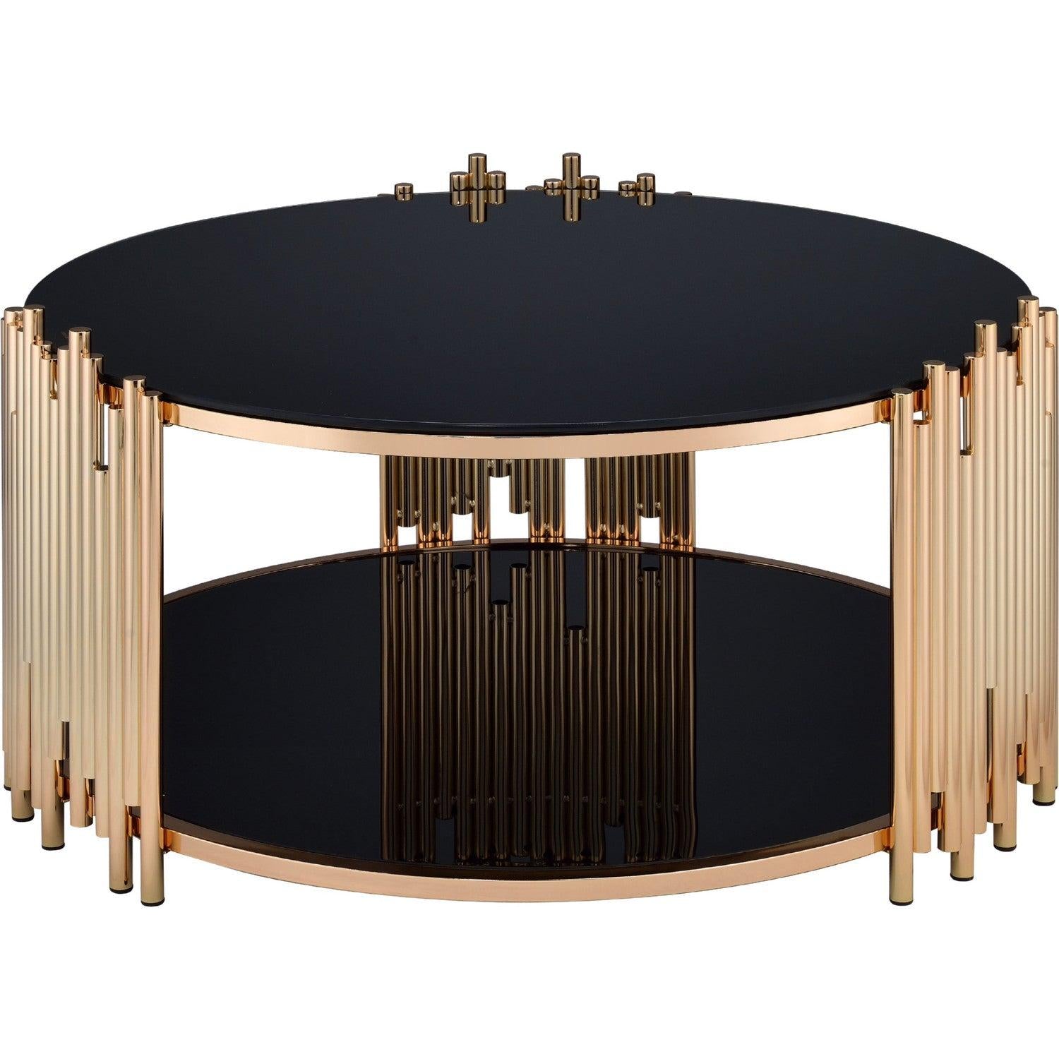 Acme Furniture Tanquin Coffee Table in Gold/Black 84490 - Joseph's Furniture (East Orange, NJ)