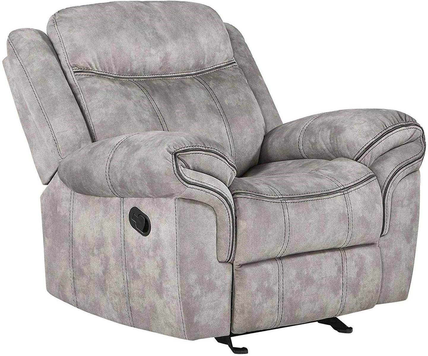 Acme Furniture Zubaida Motion Glider Recliner in 2-Tone Gray Velvet 55027 - Joseph's Furniture (East Orange, NJ)