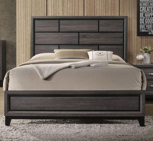 Acme Furniture Valdemar King Panel Bed in Weathered Gray 27047EK - Joseph's Furniture (East Orange, NJ)