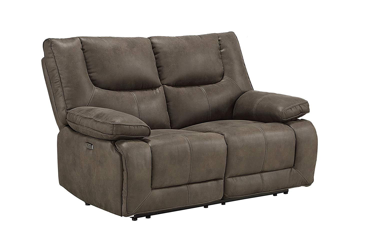 Acme Harumi Power Motion Loveseat in Gray Leather-Aire 54896 - Joseph's Furniture (East Orange, NJ)