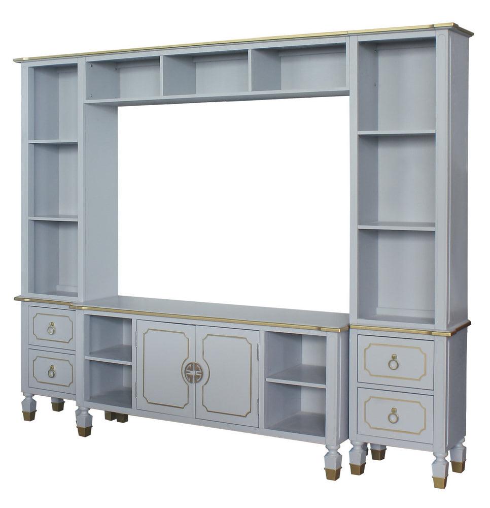 ACME House Marchese Entertainment Center with TV Stand in Pearl Gray 91990 - Joseph's Furniture (East Orange, NJ)