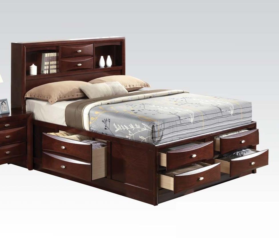 Acme Ireland King Storage Bed in Brown 21596EK - Joseph's Furniture (East Orange, NJ)