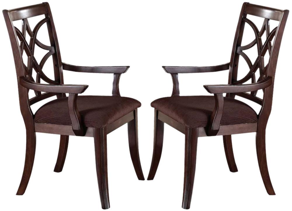 Acme Keenan Dining Arm Chairs (Set of 2) in Dark Walnut 60258 - Joseph's Furniture (East Orange, NJ)
