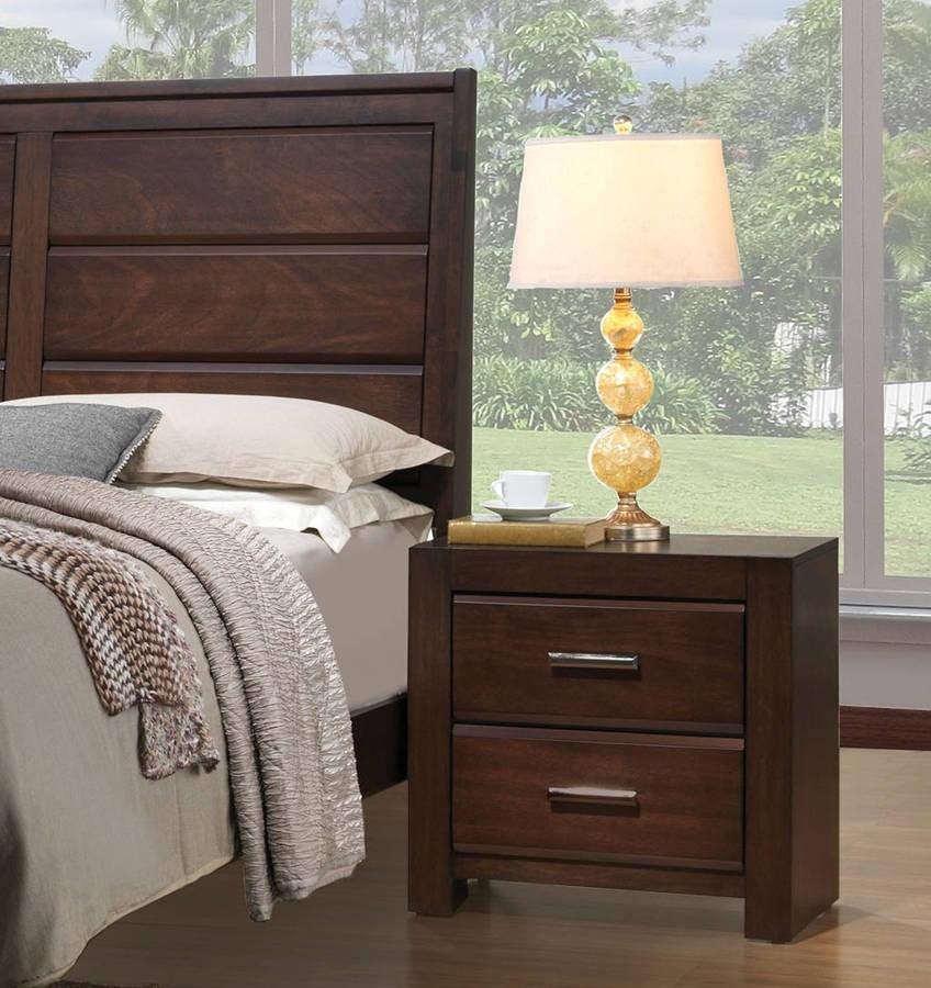Acme Oberreit 2 Drawer Nightstand in Walnut 25793 - Joseph's Furniture (East Orange, NJ)