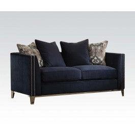 Acme Phaedra Loveseat with 4 Pillows in Blue Fabric 52831 - Joseph's Furniture (East Orange, NJ)