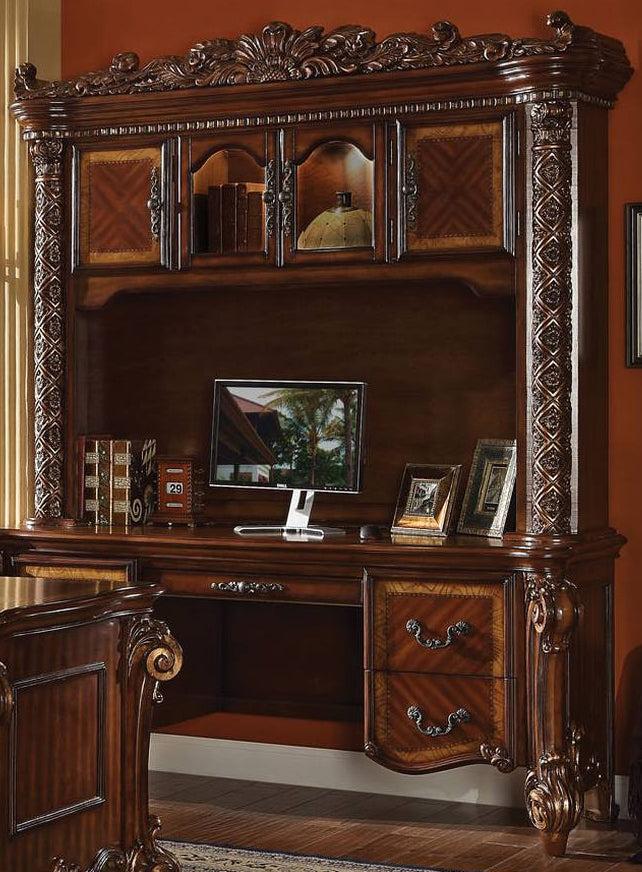 Acme Vendome Bookcase with Intricate Carving Design in Cherry 92128 - Joseph's Furniture (East Orange, NJ)