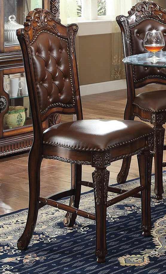 Acme Vendome Counter Height Chair with Tufted Back (Set of 2) in Cherry 62034 - Joseph's Furniture (East Orange, NJ)