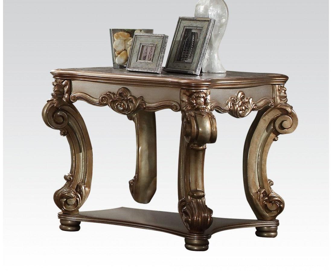 Acme Vendome End Table in Gold Patina 83001 - Joseph's Furniture (East Orange, NJ)