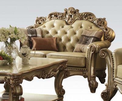 Acme Vendome Loveseat w/ 3 Pillows in Gold Patina 53001 - Joseph's Furniture (East Orange, NJ)