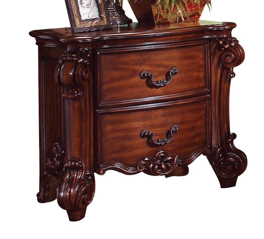Acme Vendome Traditional Two Drawer Nightstand in Cherry 22003 CLOSEOUT - Joseph's Furniture (East Orange, NJ)