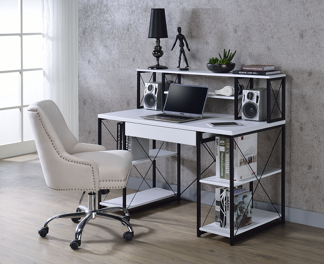 Amiel White & Black Desk - Joseph's Furniture (East Orange, NJ)