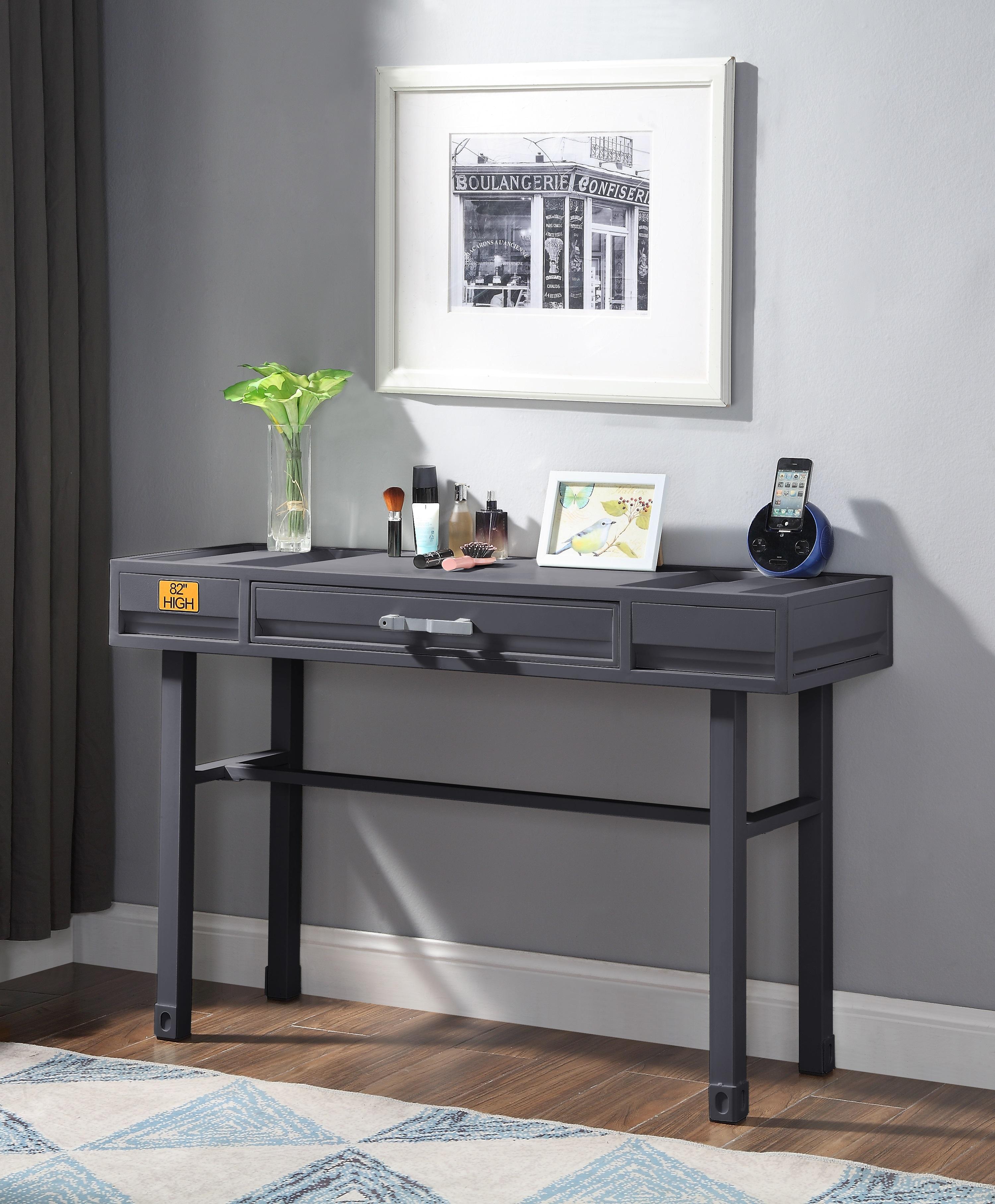 Cargo Gunmetal Vanity Desk - Joseph's Furniture (East Orange, NJ)