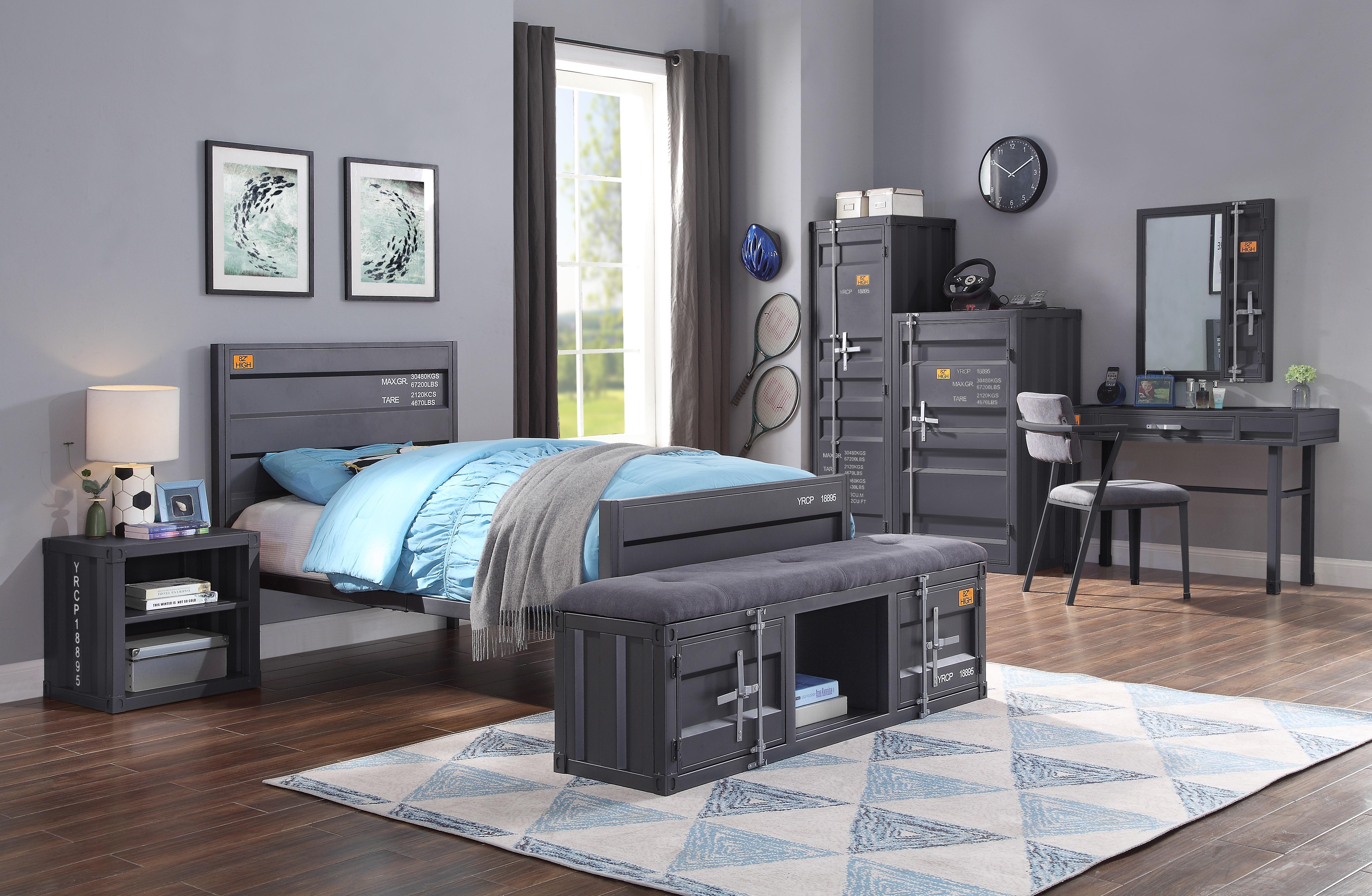 Cargo Gunmetal Twin Bed - Joseph's Furniture (East Orange, NJ)