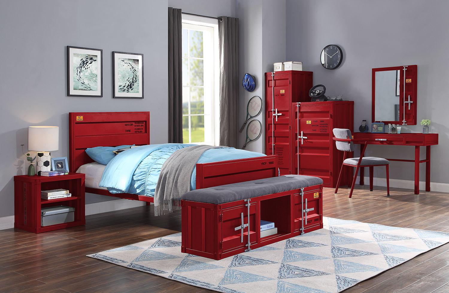 Cargo Red Twin Bed - Joseph's Furniture (East Orange, NJ)