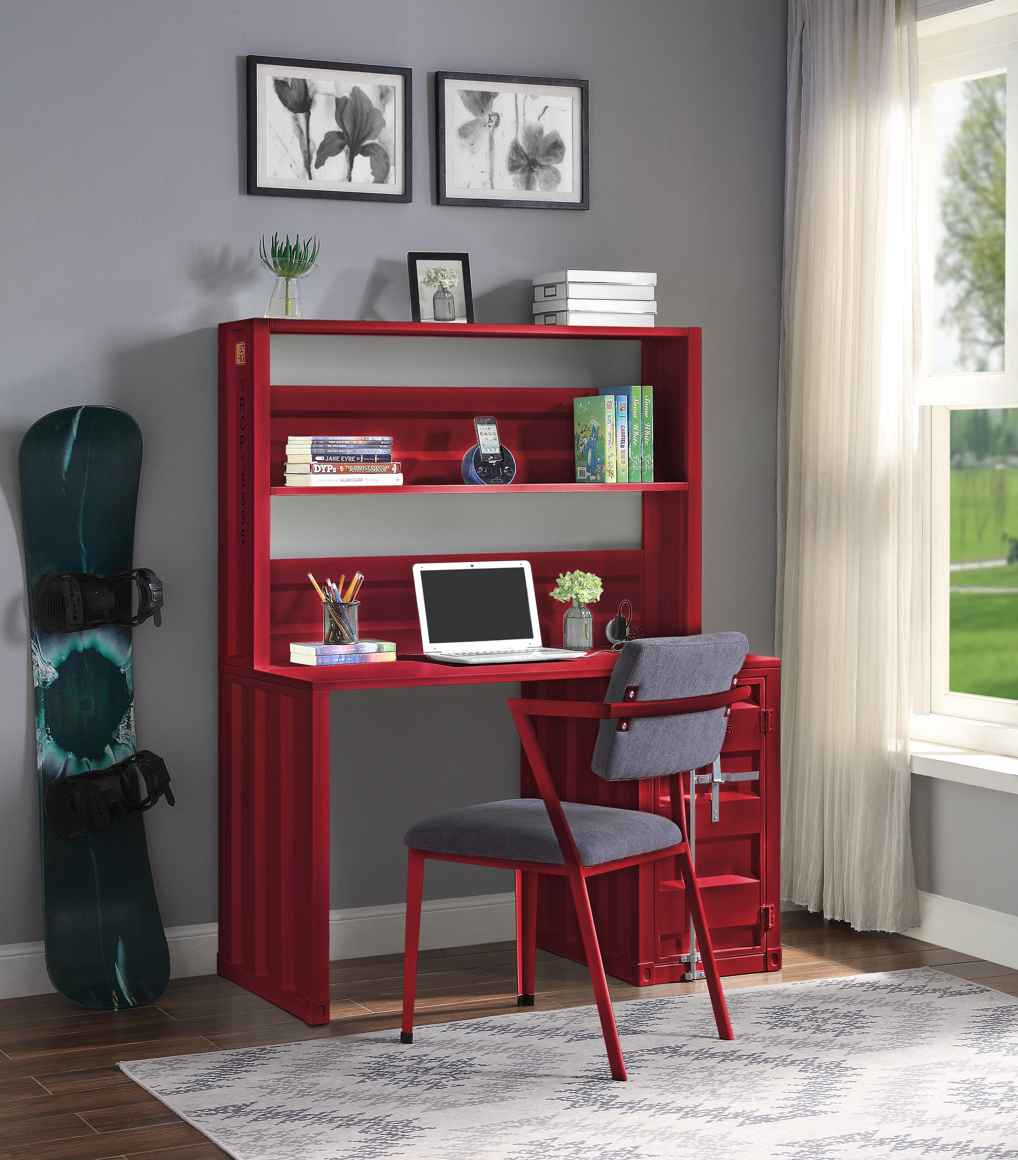 Cargo Red Desk & Hutch - Joseph's Furniture (East Orange, NJ)