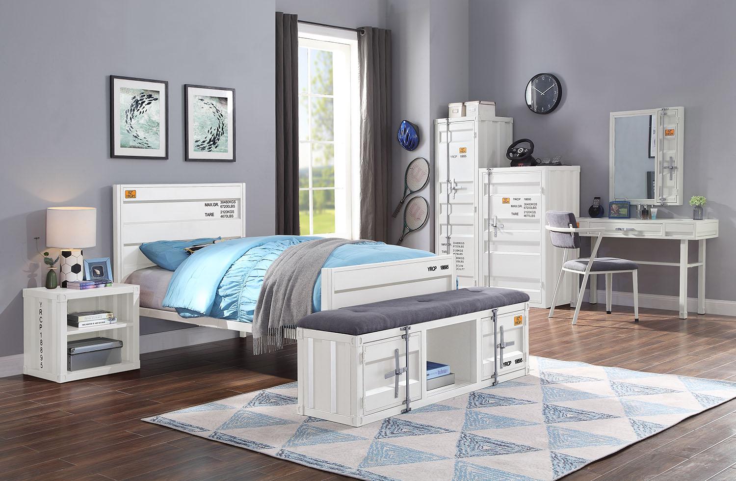 Cargo White Twin Bed - Joseph's Furniture (East Orange, NJ)