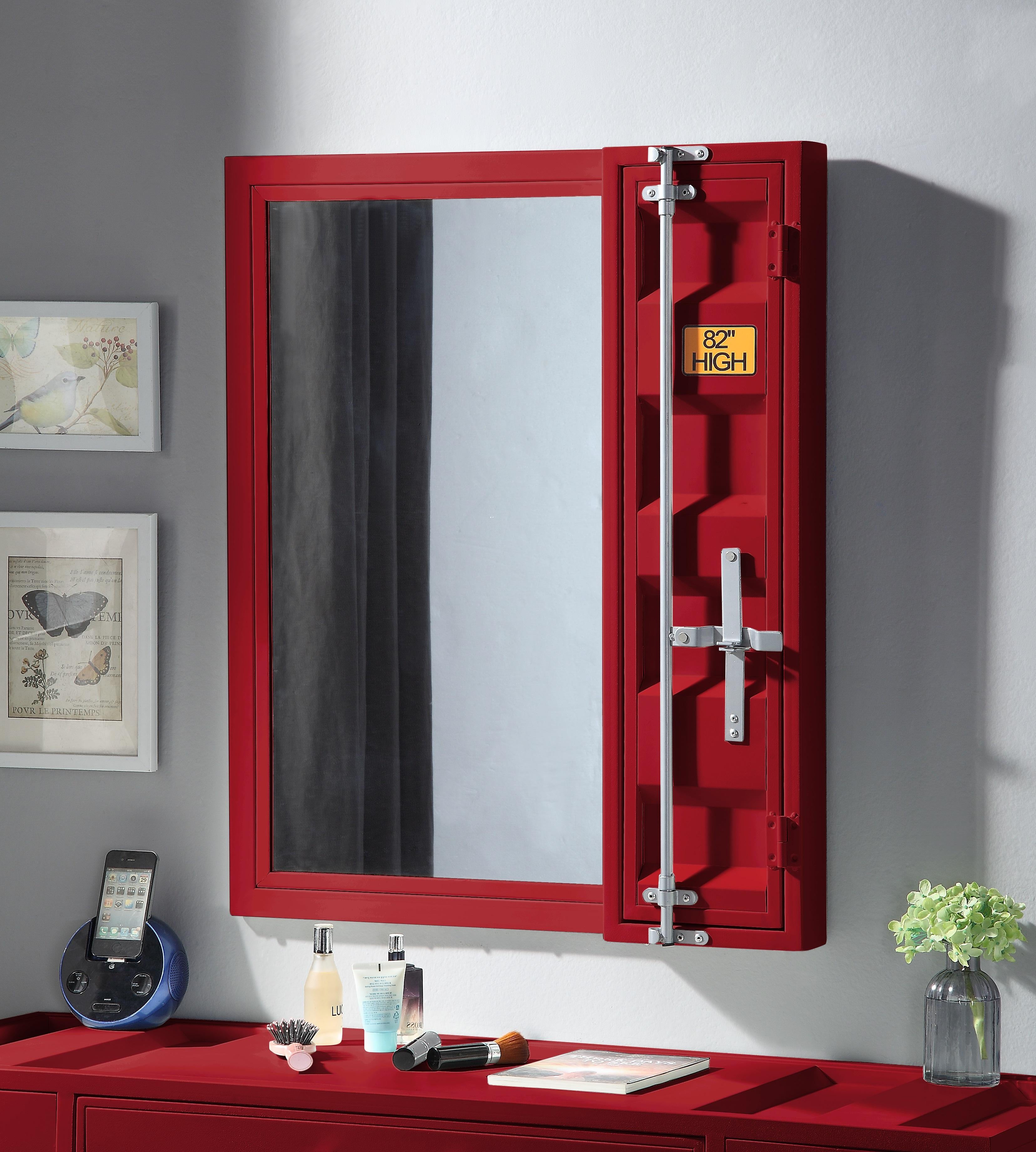 Cargo Red Vanity Mirror - Joseph's Furniture (East Orange, NJ)