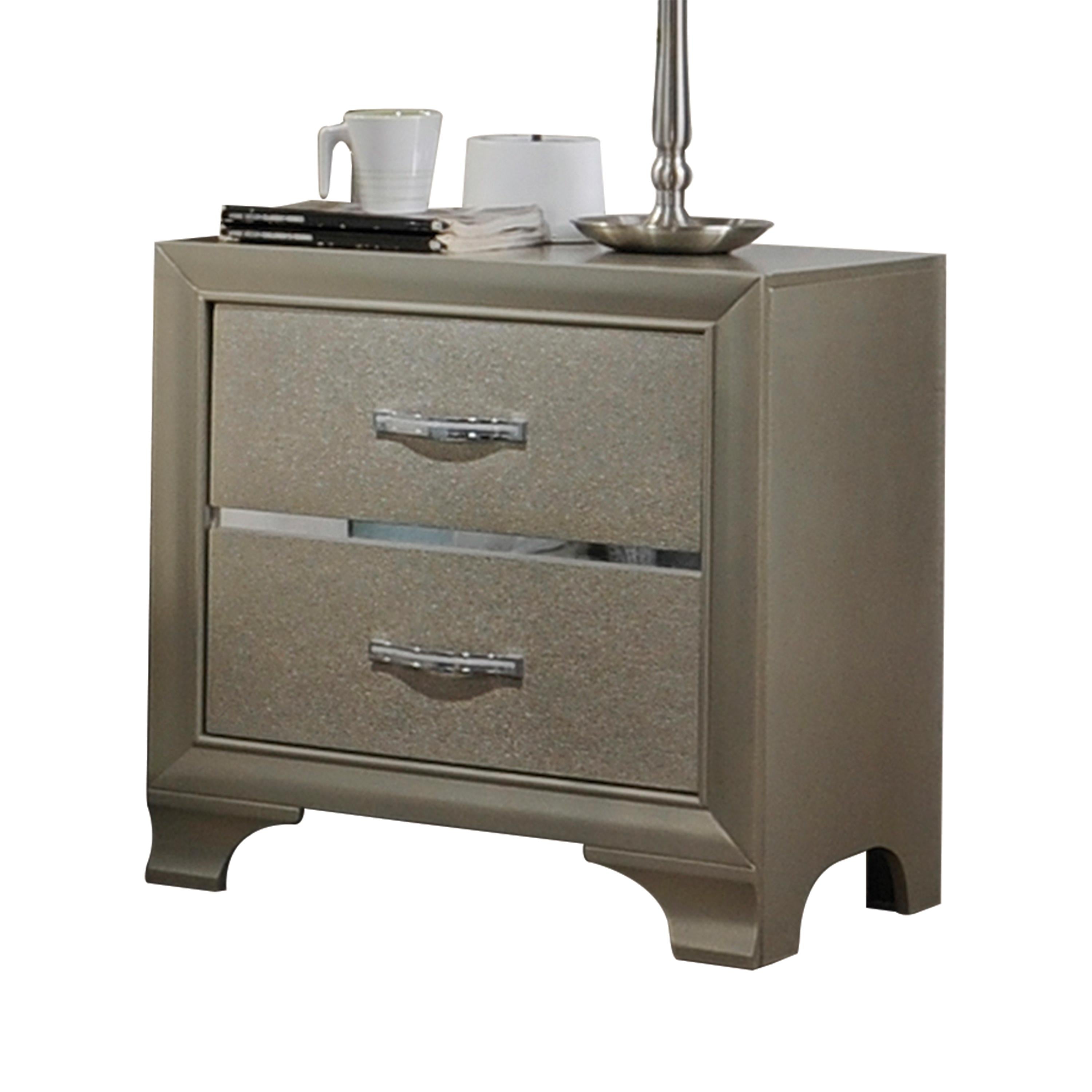 Carine Champagne Nightstand - Joseph's Furniture (East Orange, NJ)