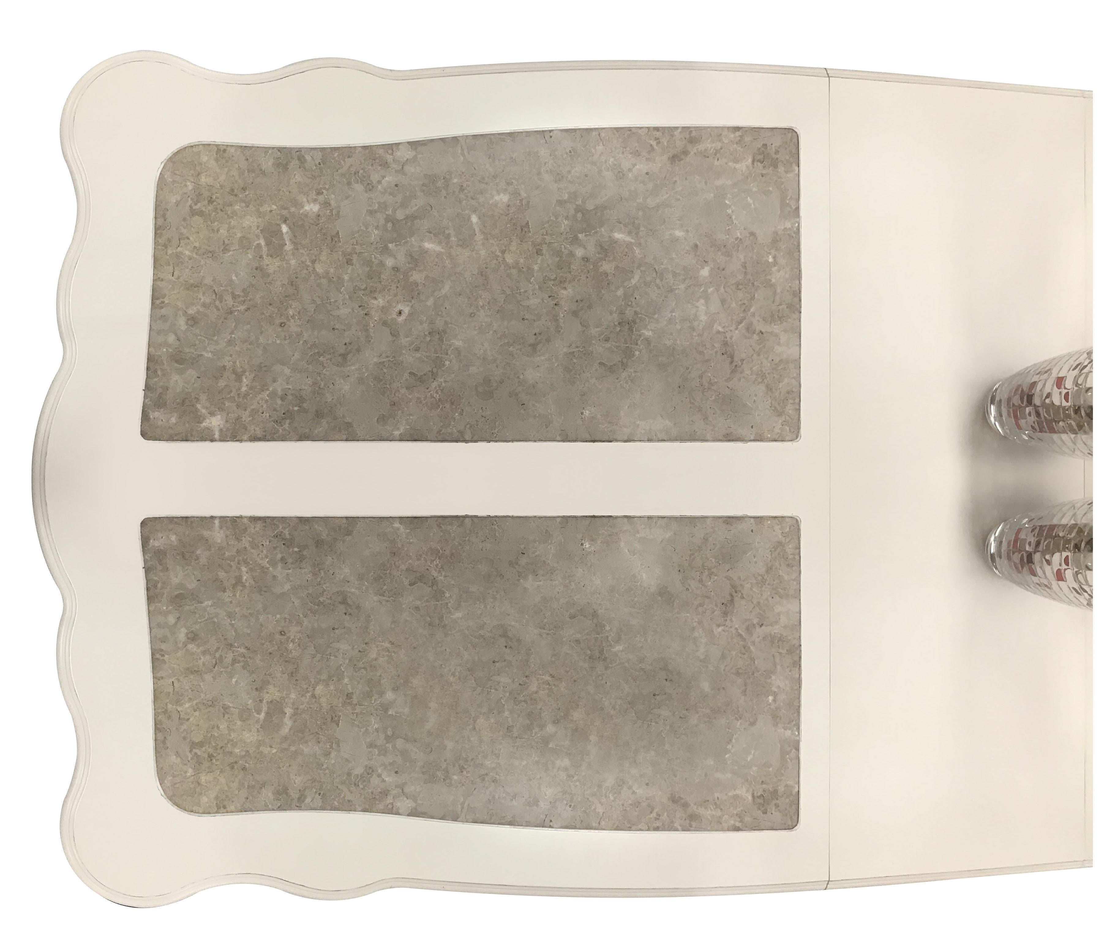 Chantelle Marble & Pearl White Dining Table - Joseph's Furniture (East Orange, NJ)