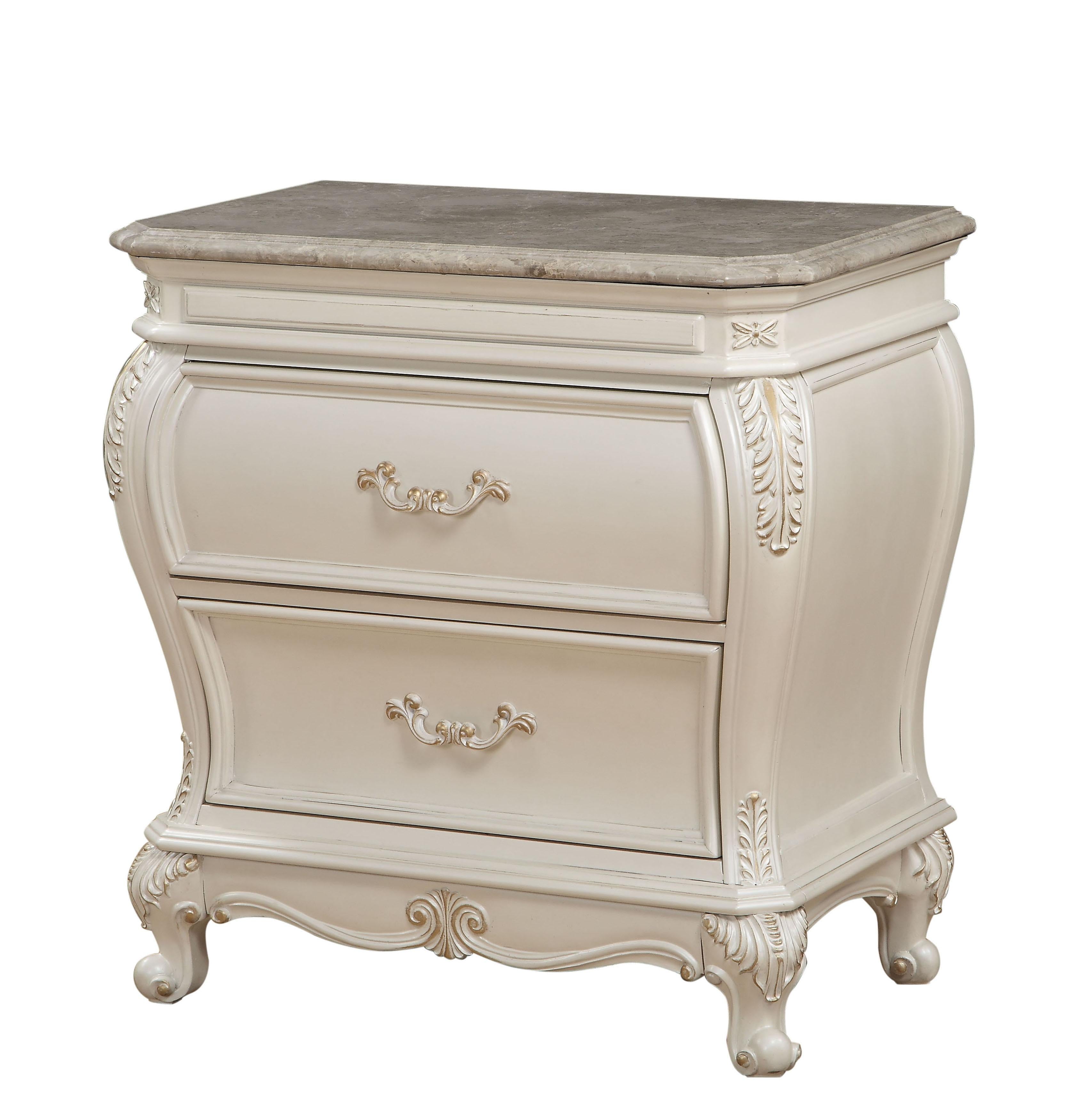 Chantelle Pearl White Nightstand - Joseph's Furniture (East Orange, NJ)