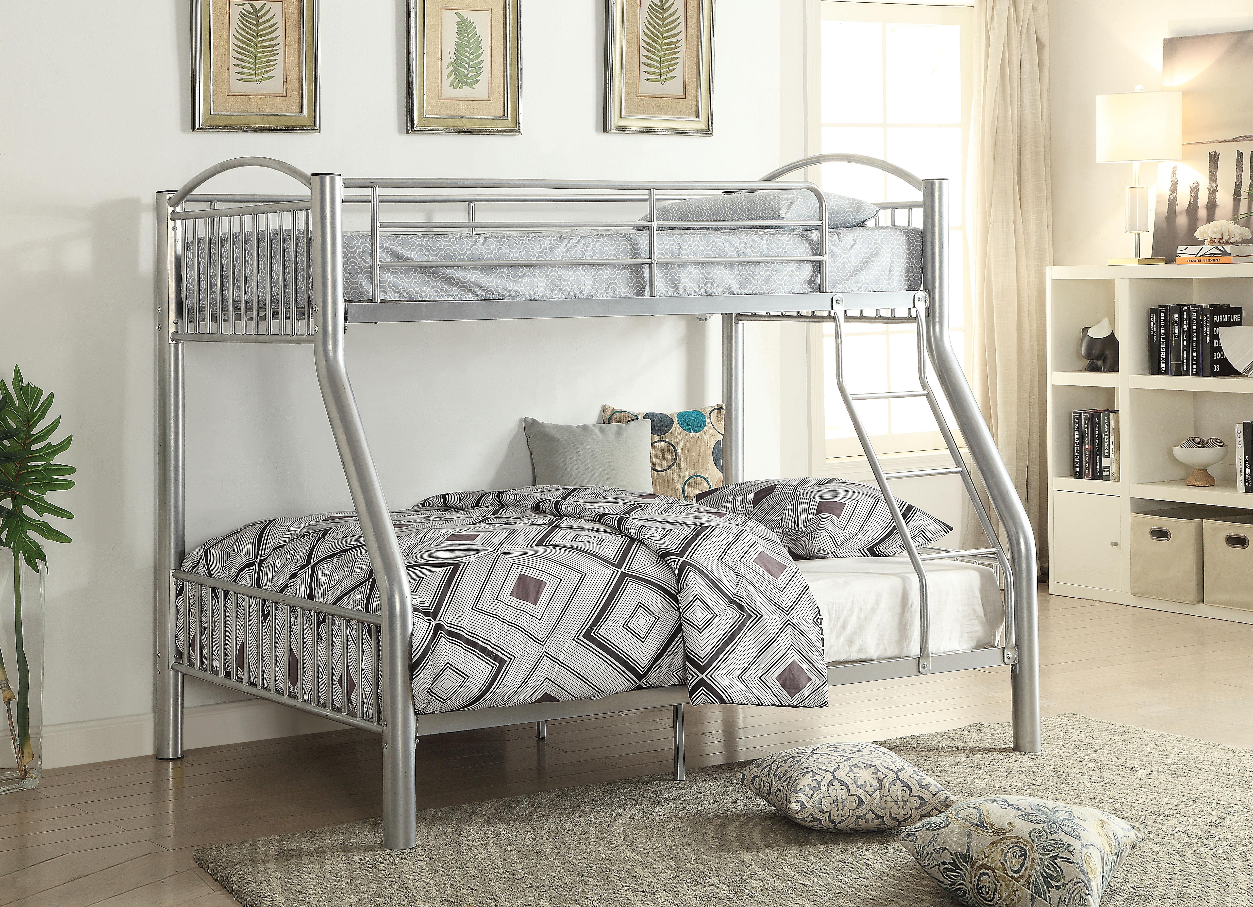 Cayelynn Silver Bunk Bed (Twin/Full) - Joseph's Furniture (East Orange, NJ)