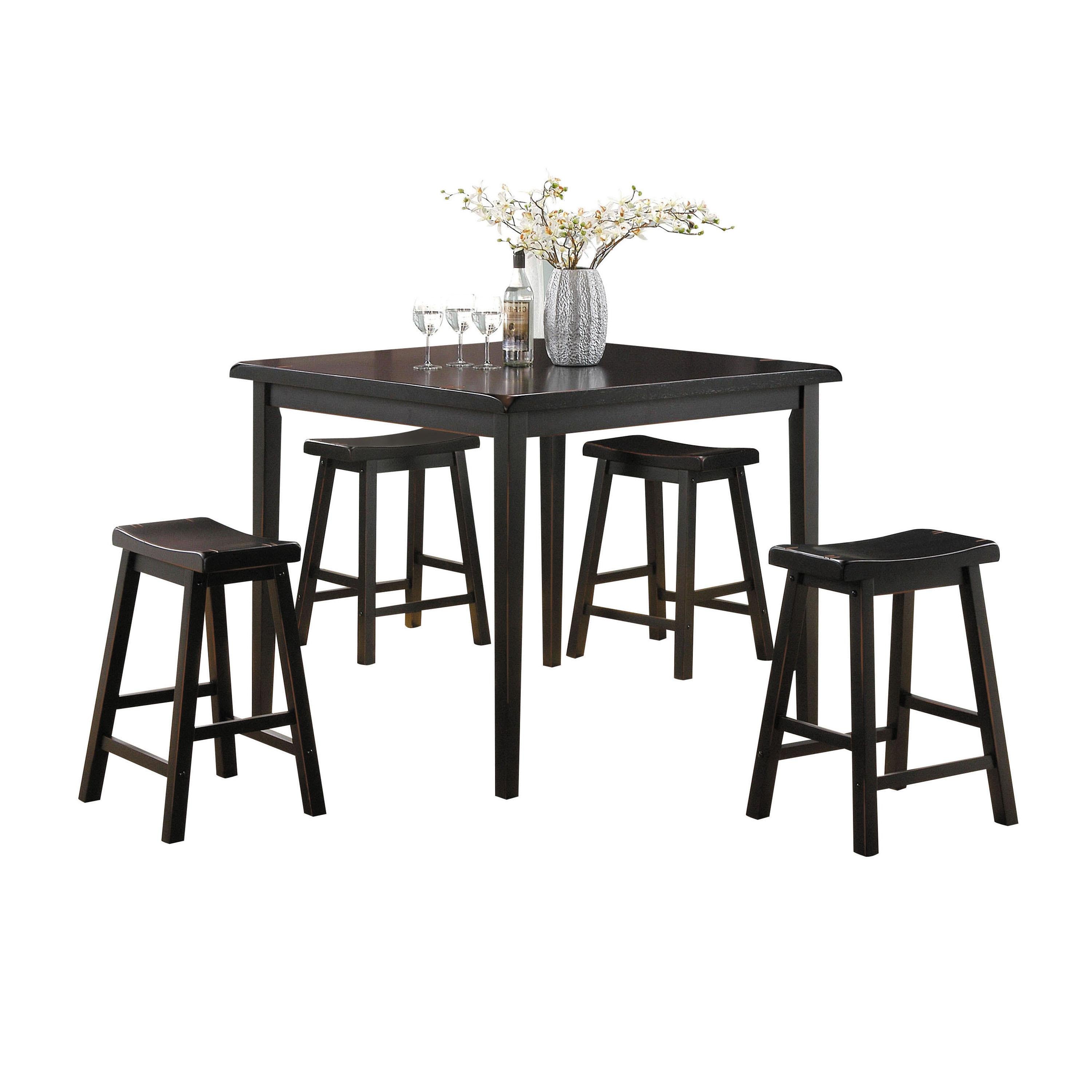Gaucho Black Counter Height Set (5Pc Pk) - Joseph's Furniture (East Orange, NJ)