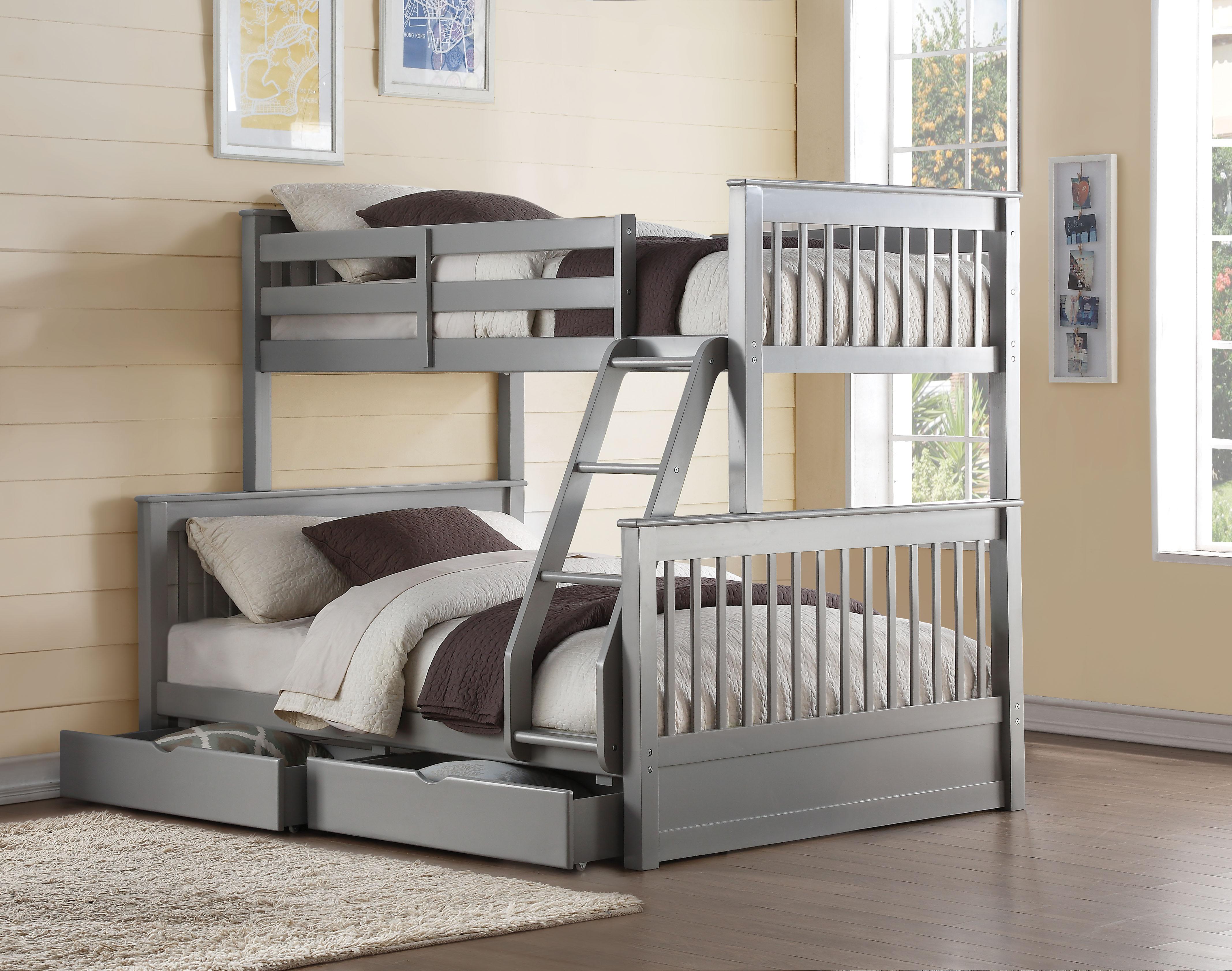 Haley II Gray Bunk Bed (Twin/Full) - Joseph's Furniture (East Orange, NJ)