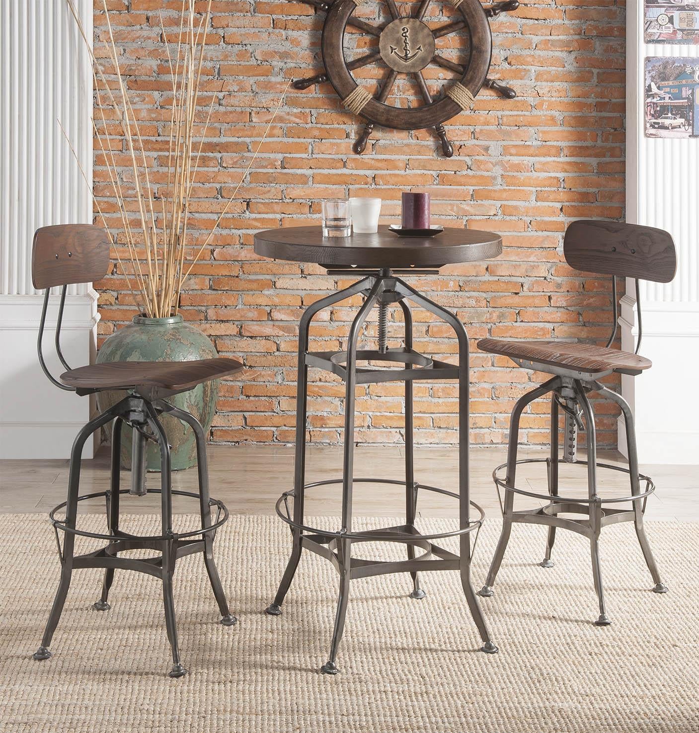 Kaeso Walnut & Gunmetal Bar Table - Joseph's Furniture (East Orange, NJ)