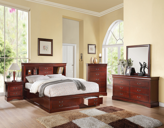 Louis Philippe III Cherry Queen Bed - Joseph's Furniture (East Orange, NJ)