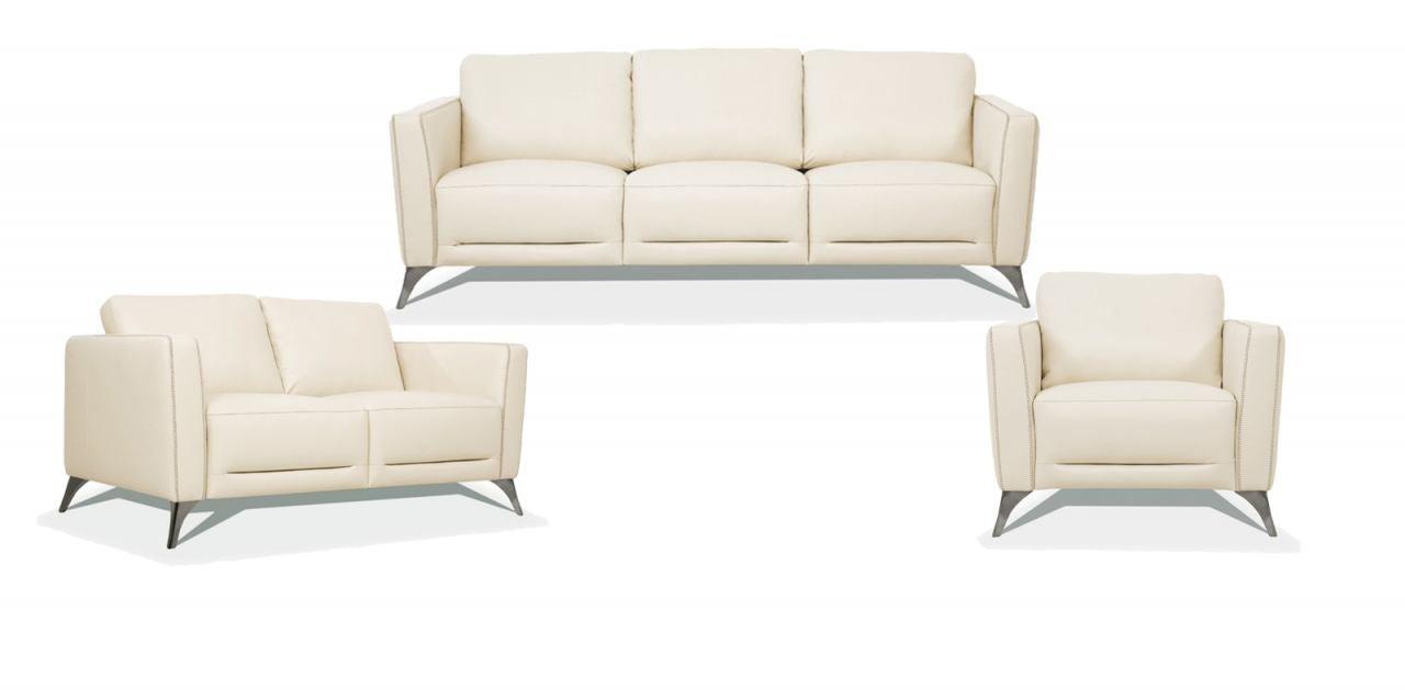 Malaga Cream Leather Sofa - Joseph's Furniture (East Orange, NJ)