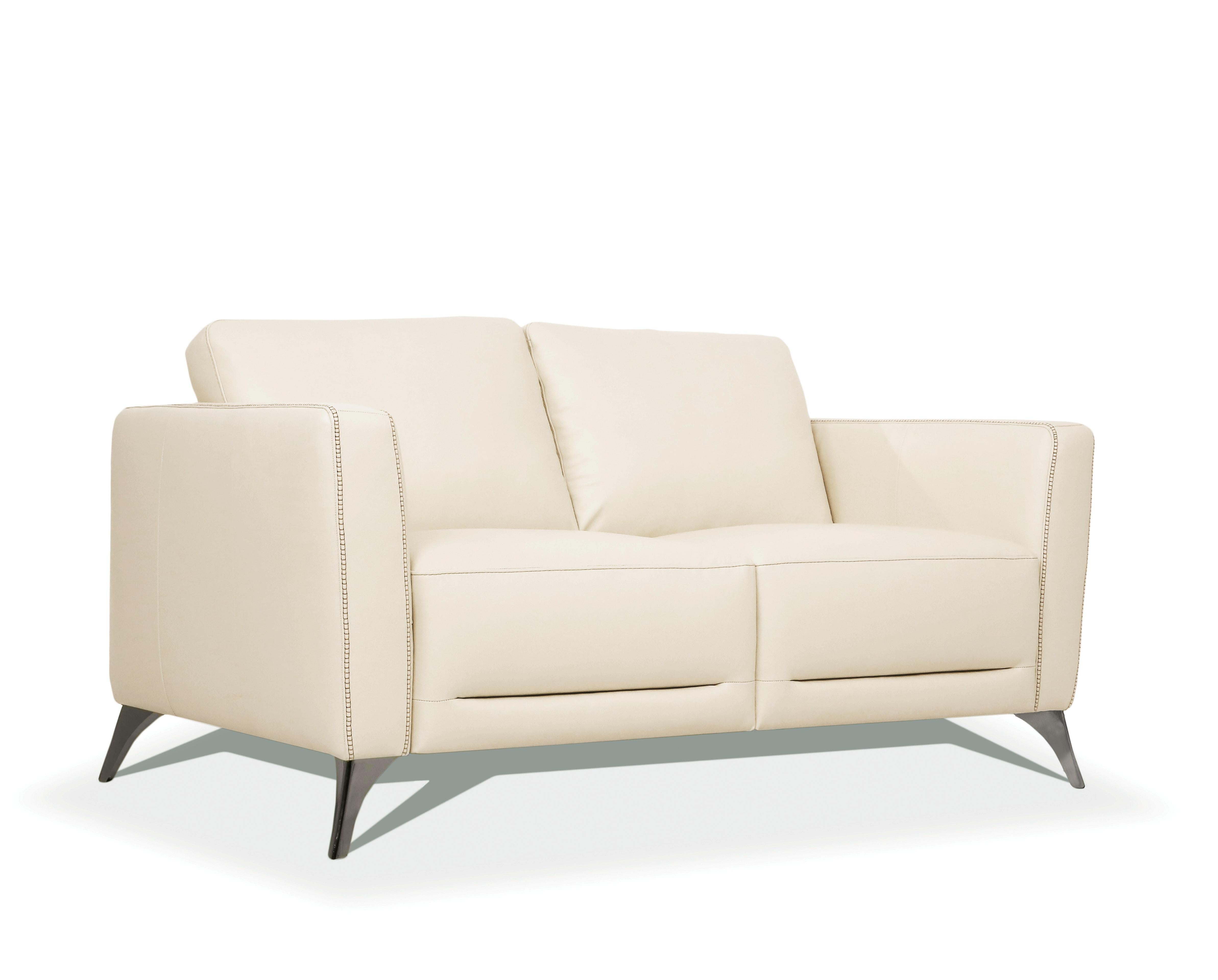Malaga Cream Leather Loveseat - Joseph's Furniture (East Orange, NJ)