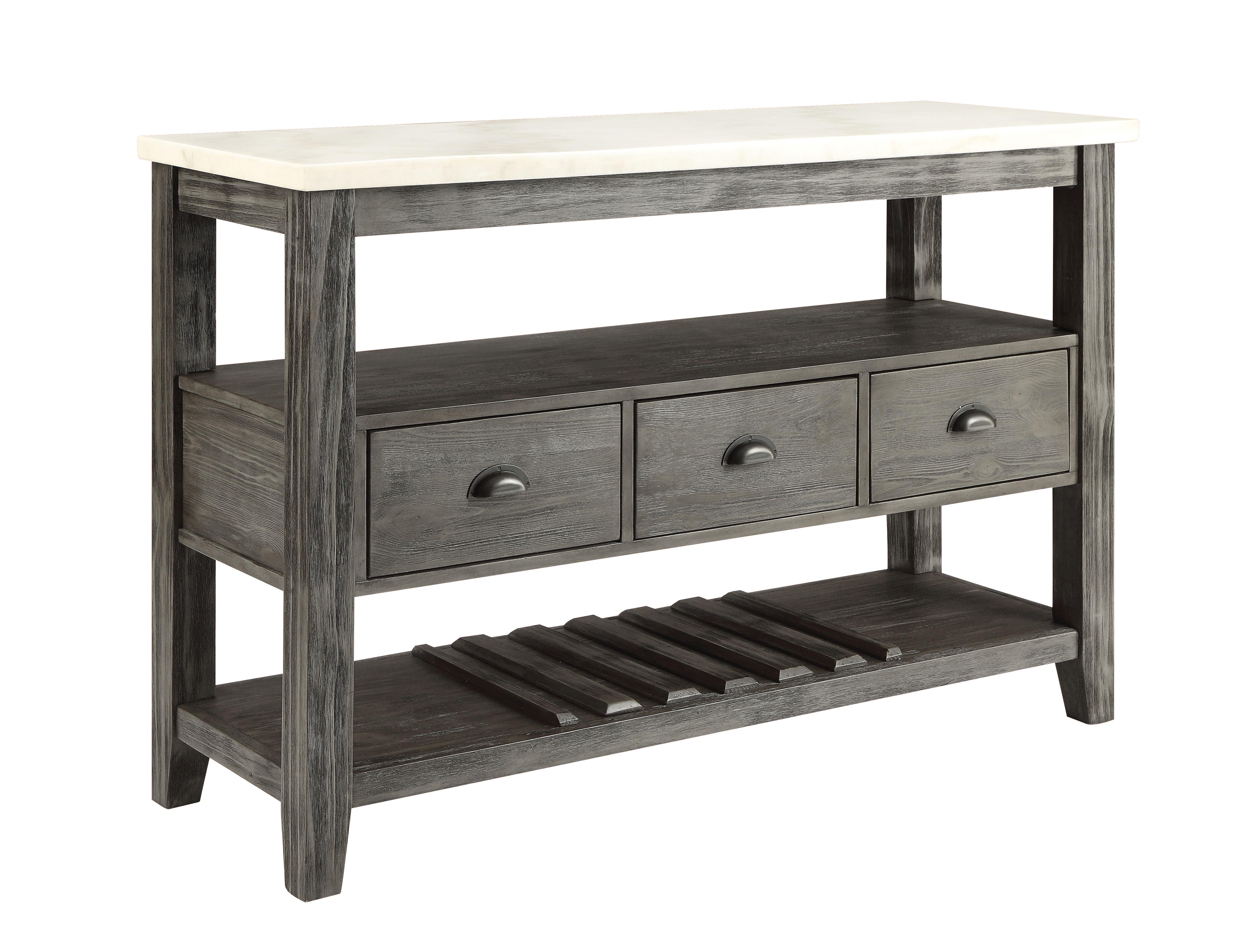 Merel White Marble & Gray Oak Server - Joseph's Furniture (East Orange, NJ)