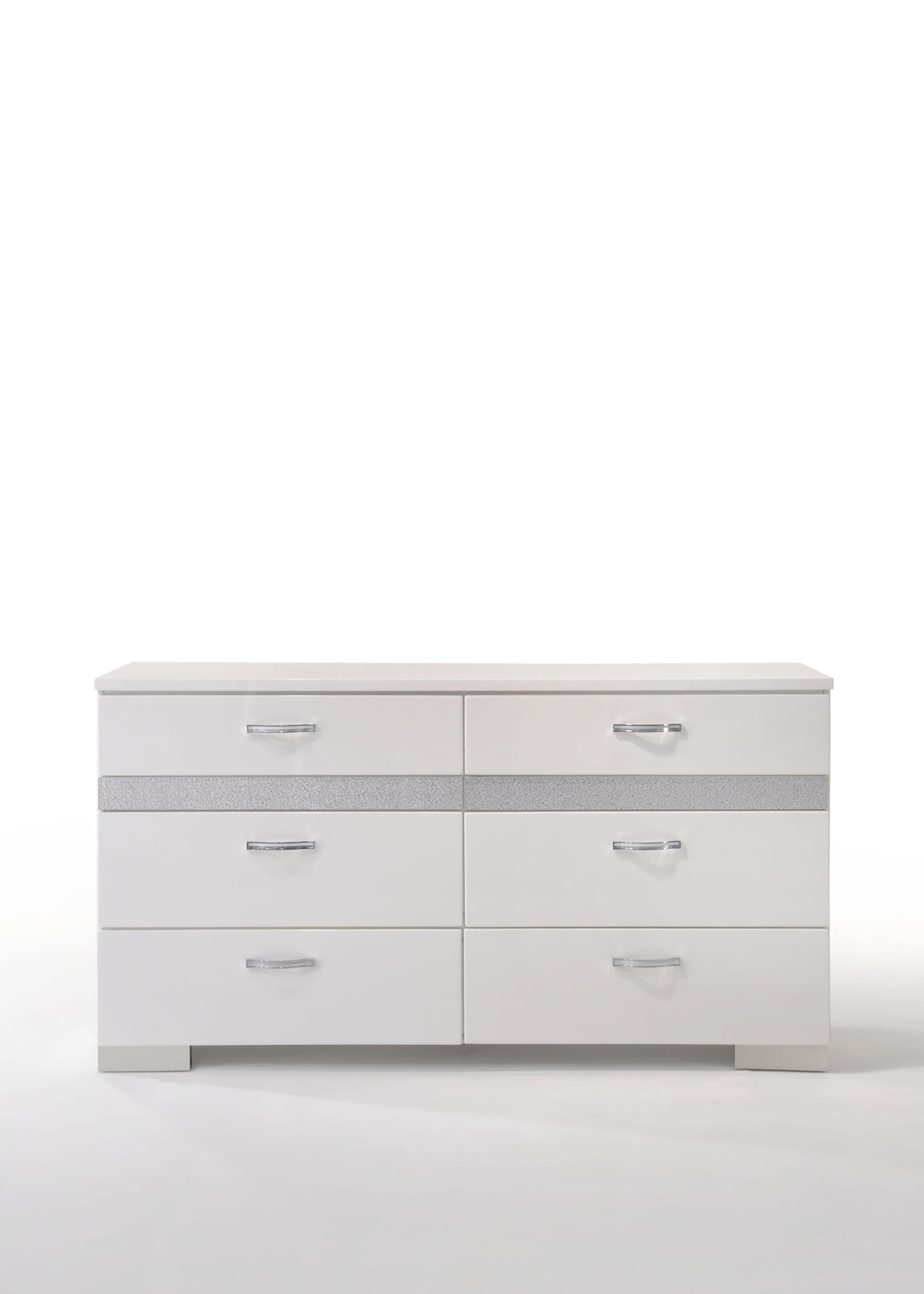 Naima II White High Gloss Dresser - Joseph's Furniture (East Orange, NJ)