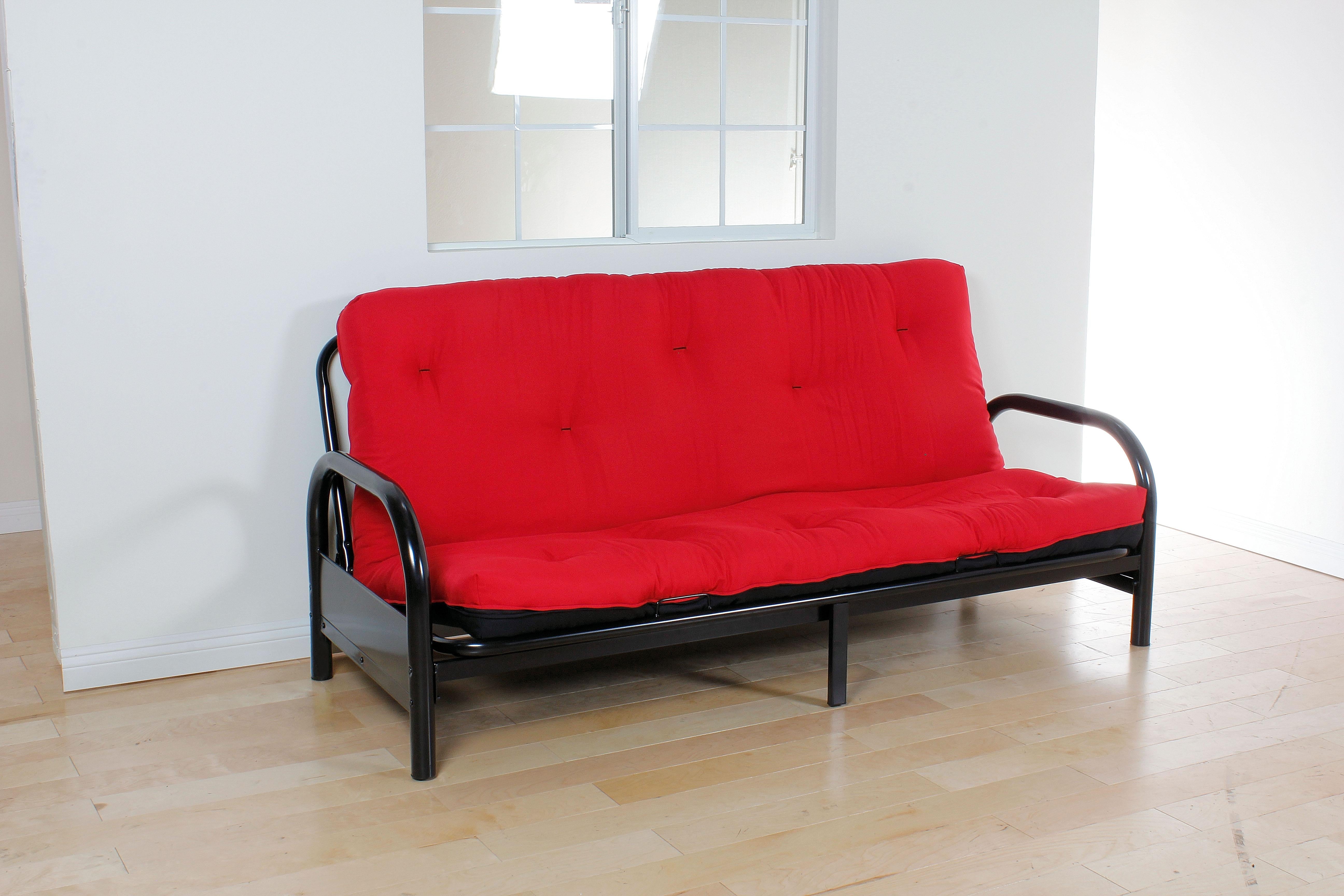 Nabila Red & Black Full Futon Mattress, 6"H - Joseph's Furniture (East Orange, NJ)