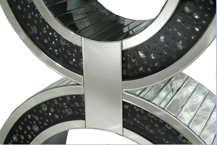 Noor Mirrored & Faux GemStones Console Table - Joseph's Furniture (East Orange, NJ)