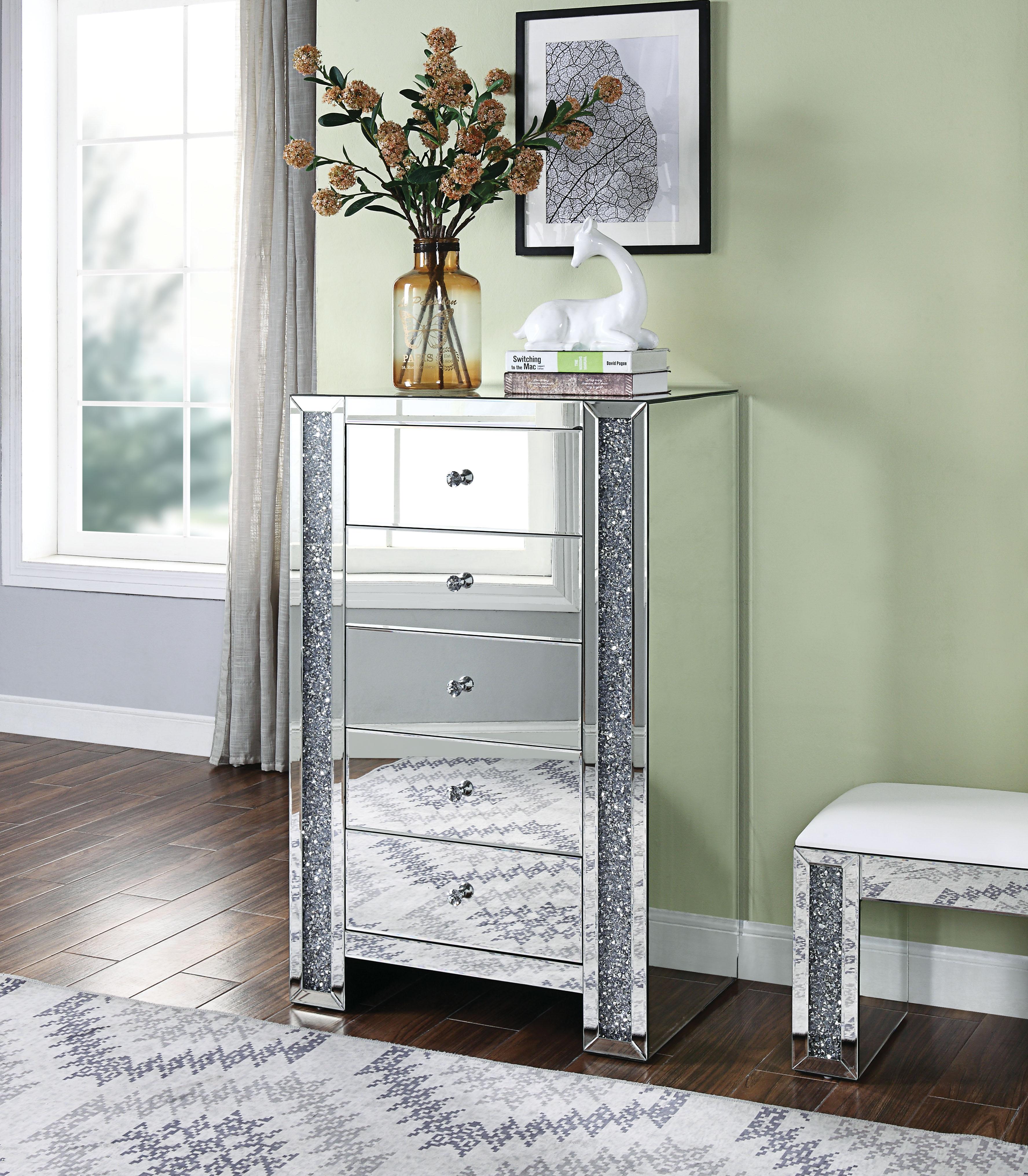 Noralie Mirrored & Faux Diamonds Chest - Joseph's Furniture (East Orange, NJ)