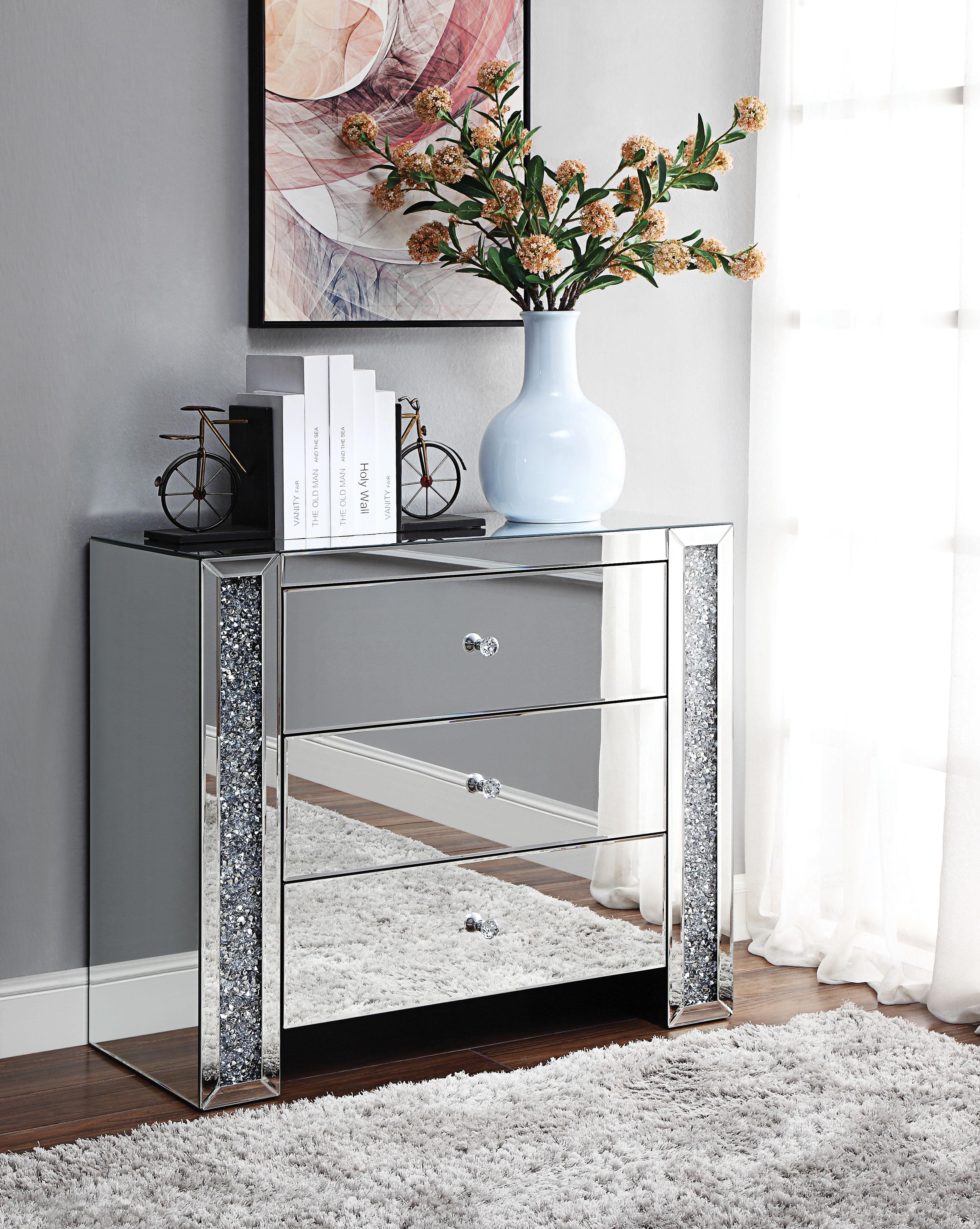 Noralie Mirrored & Faux Diamonds Console Table - Joseph's Furniture (East Orange, NJ)