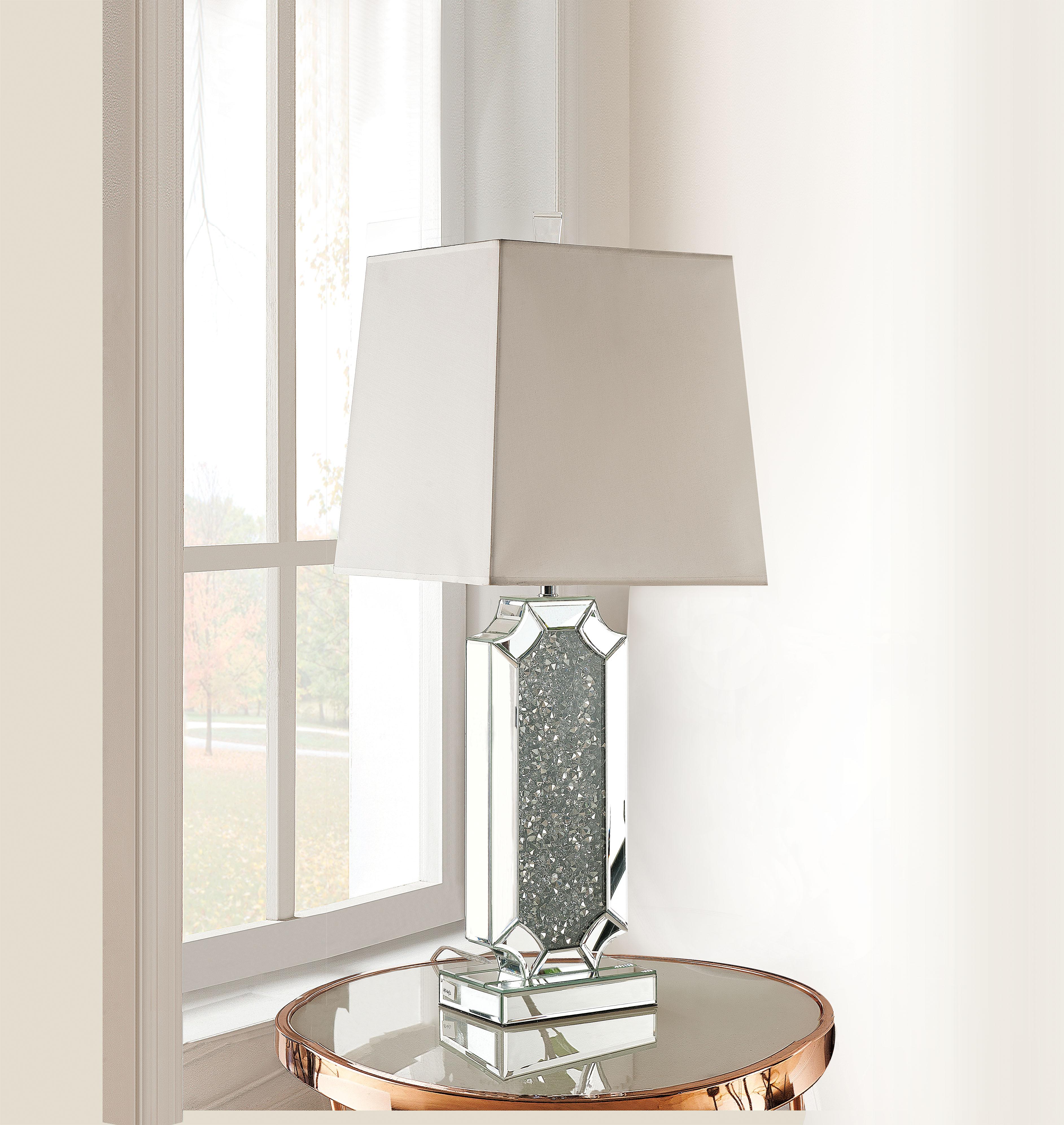 Noralie Mirrored & Faux Diamonds Table Lamp - Joseph's Furniture (East Orange, NJ)