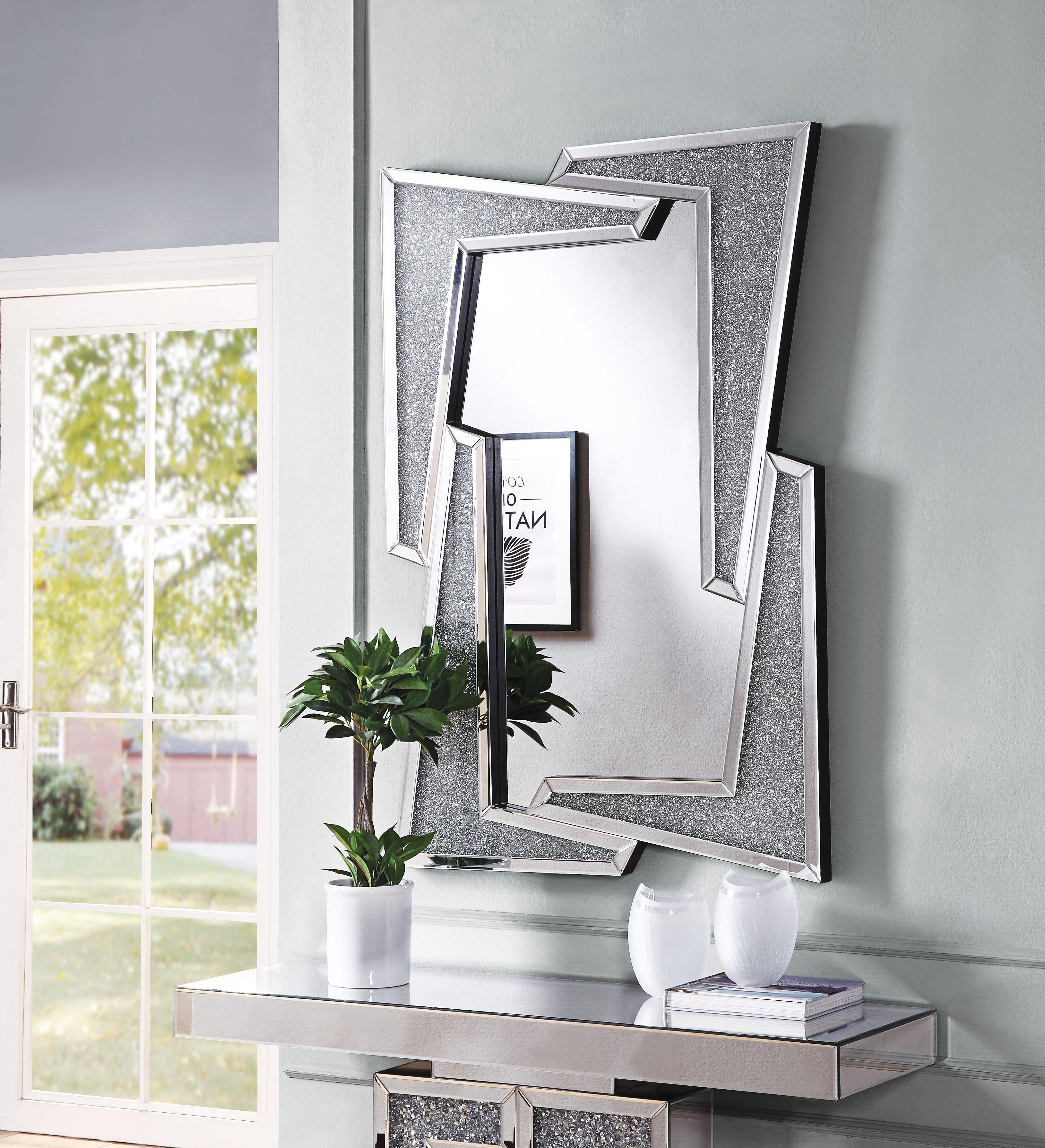 Noralie Mirrored & Faux Diamonds Wall Decor - Joseph's Furniture (East Orange, NJ)