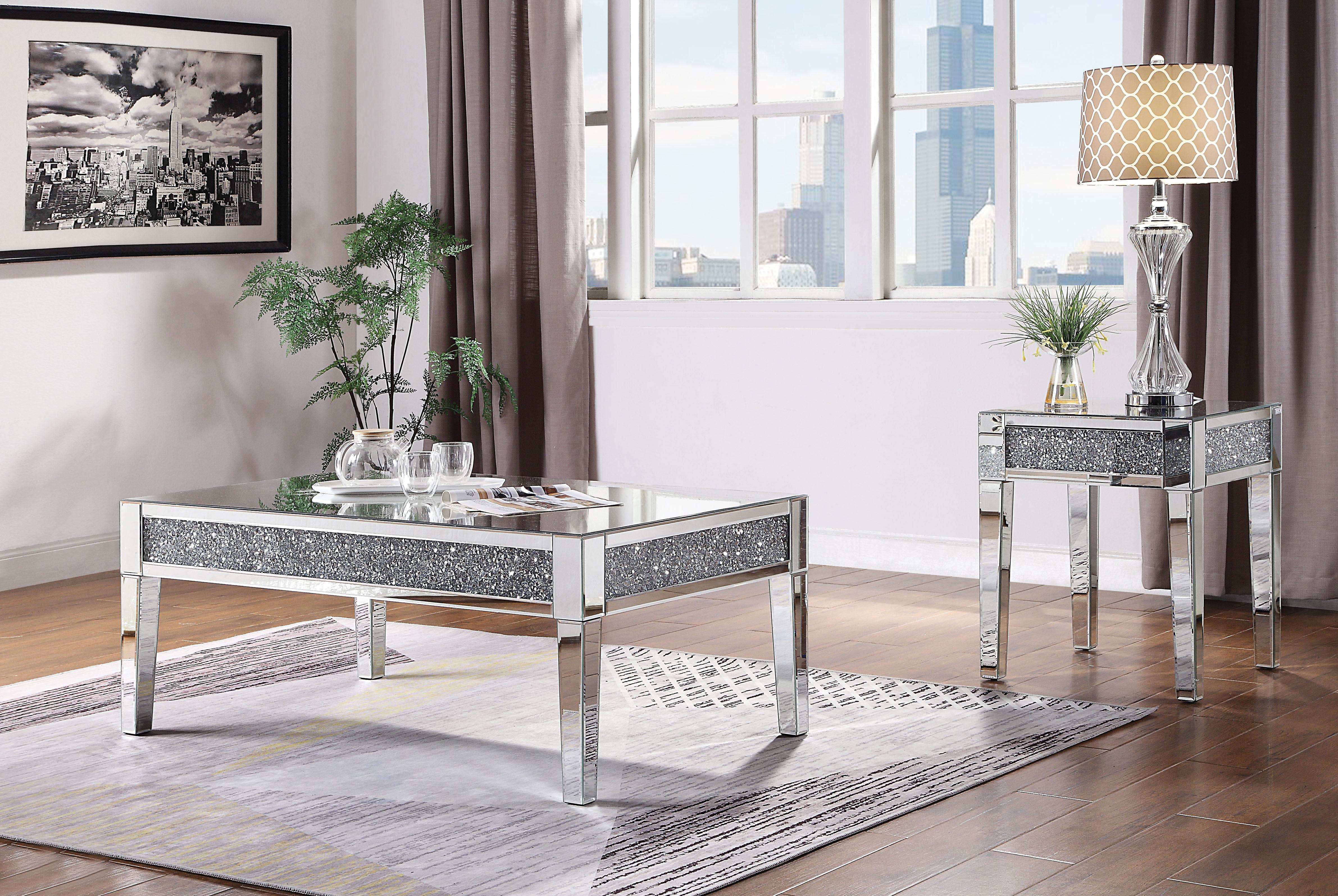 Noralie Mirrored & Faux Diamonds Coffee Table - Joseph's Furniture (East Orange, NJ)