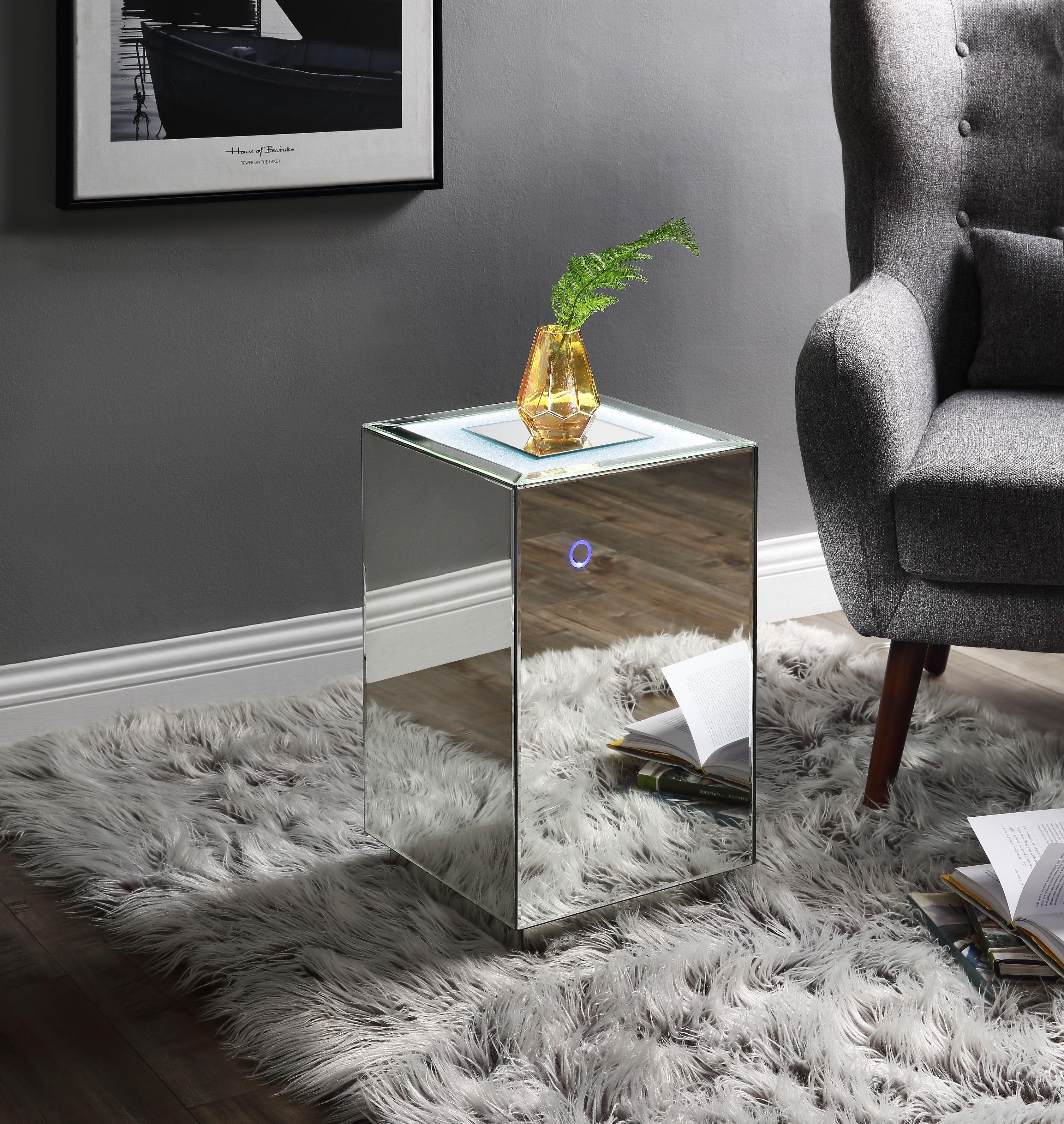 Nyoka Mirrored & Faux Gems Accent Table (LED) - Joseph's Furniture (East Orange, NJ)