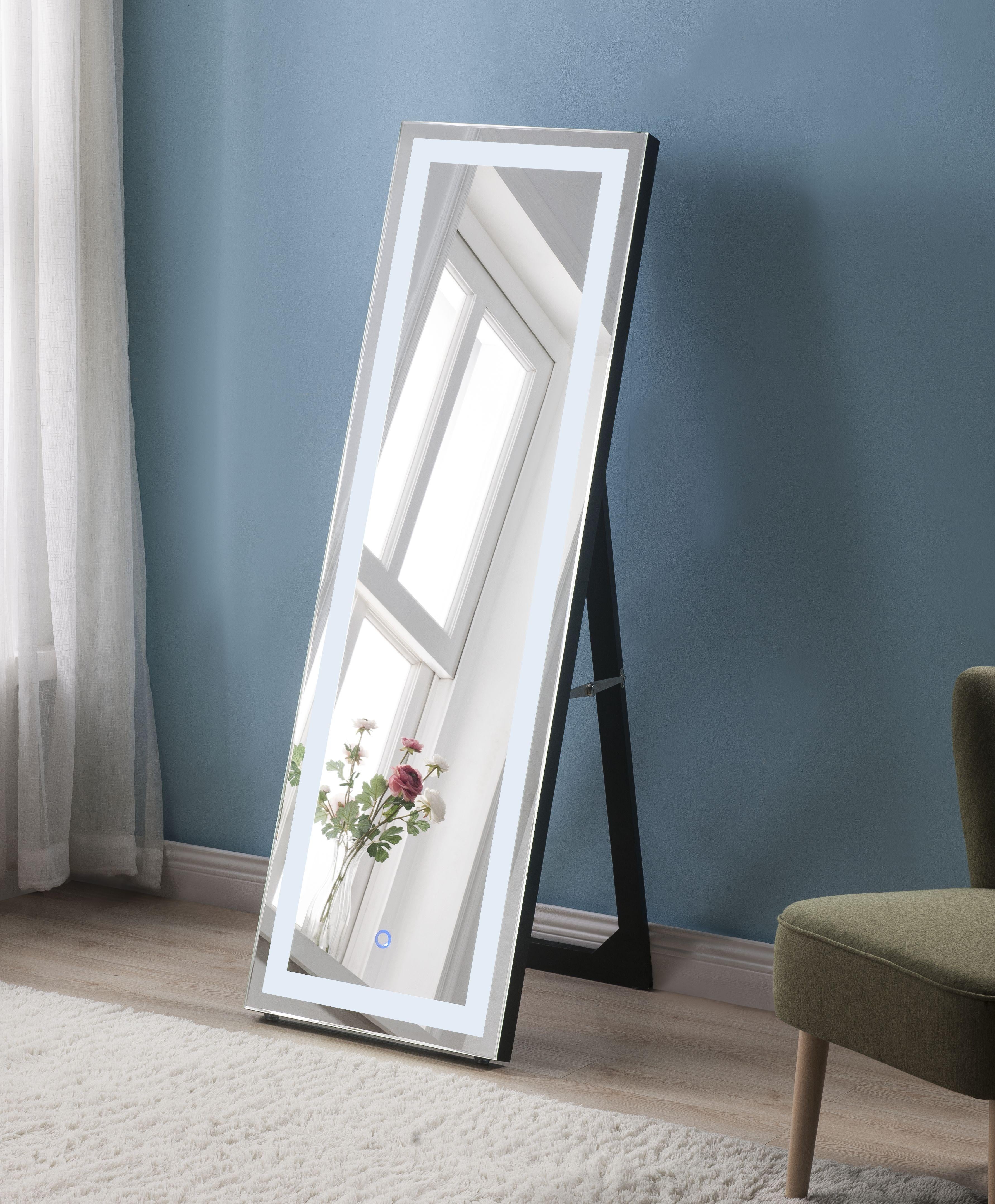 Nyoka Mirrored Floor Mirror (LED) - Joseph's Furniture (East Orange, NJ)