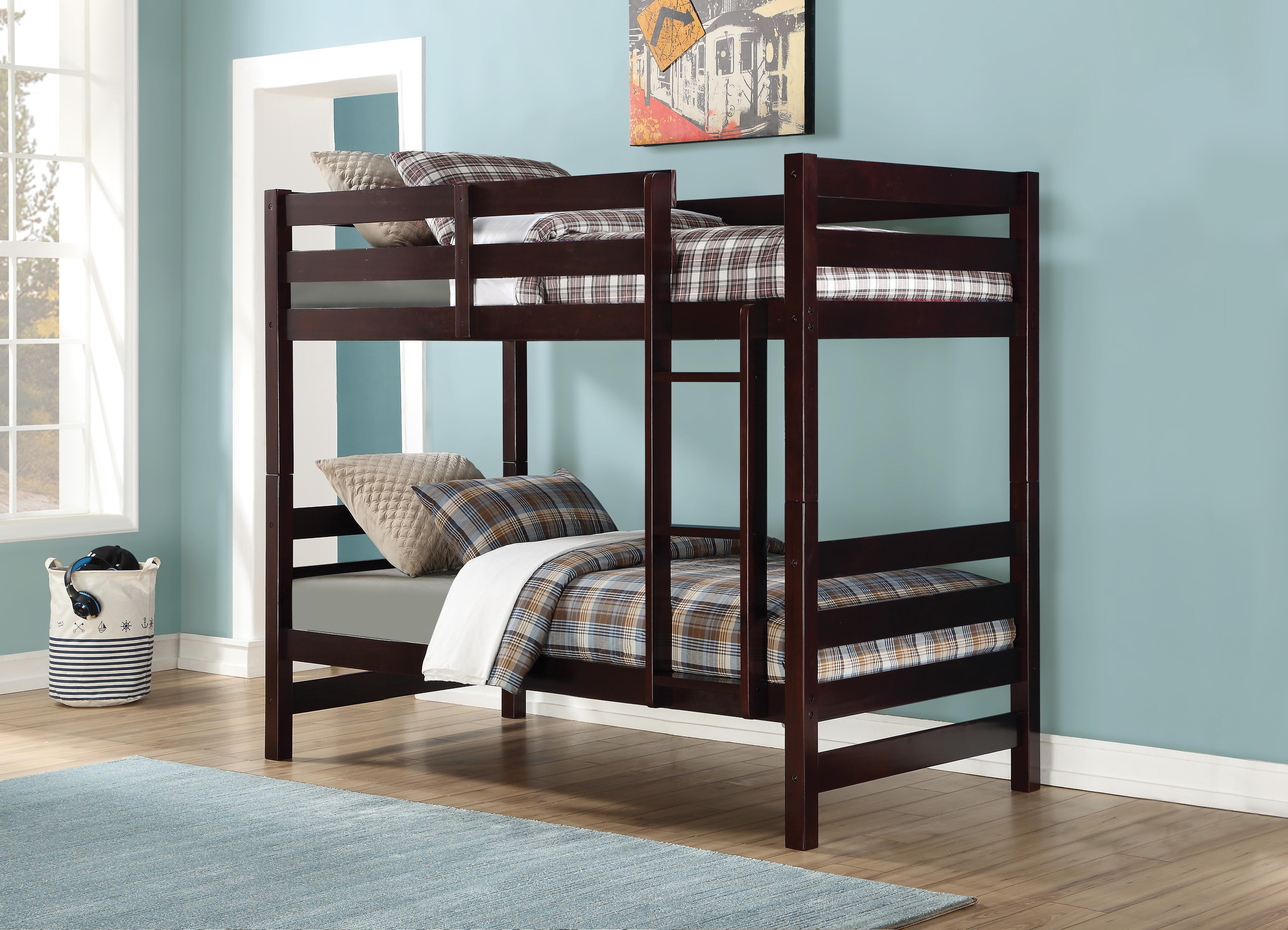 Ronnie Espresso Bunk Bed (Twin/Twin) - Joseph's Furniture (East Orange, NJ)