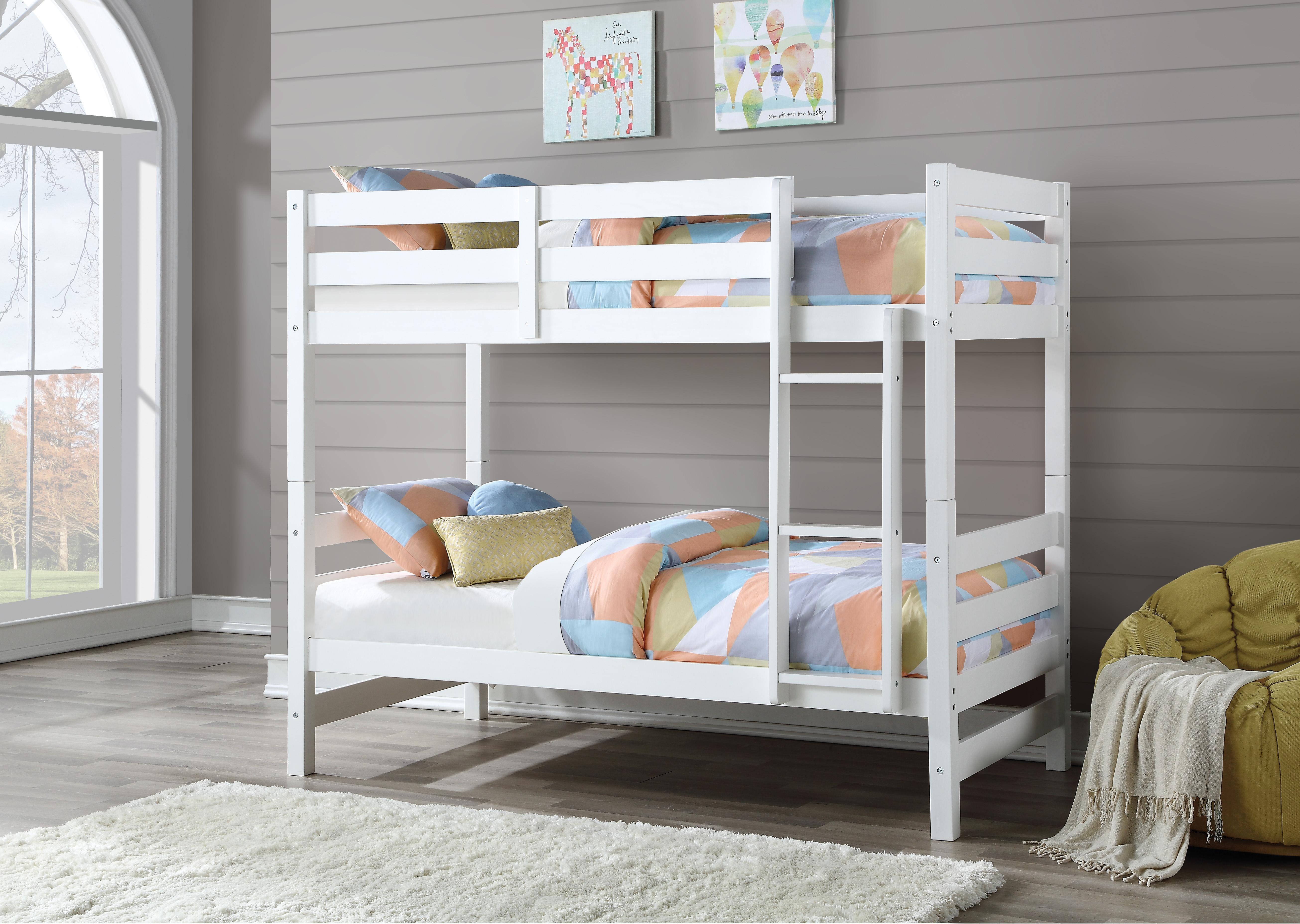 Ronnie White Bunk Bed (Twin/Twin) - Joseph's Furniture (East Orange, NJ)